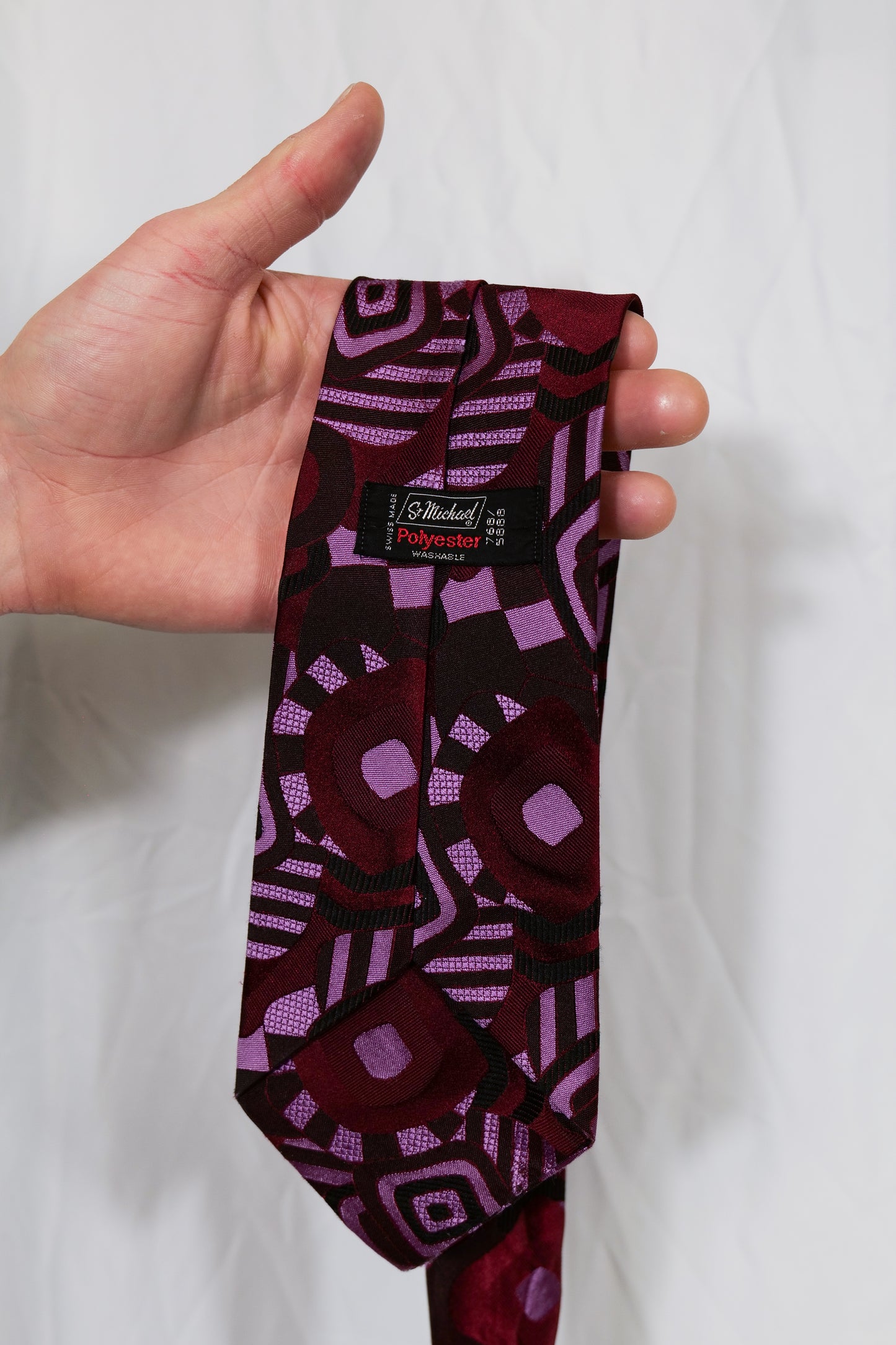 British 1970s Wide Crazy Print Tie By “St Michael”