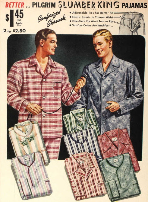 Deadstock British 1940s 1950s Pyjama Set By “Henry Bannerman”