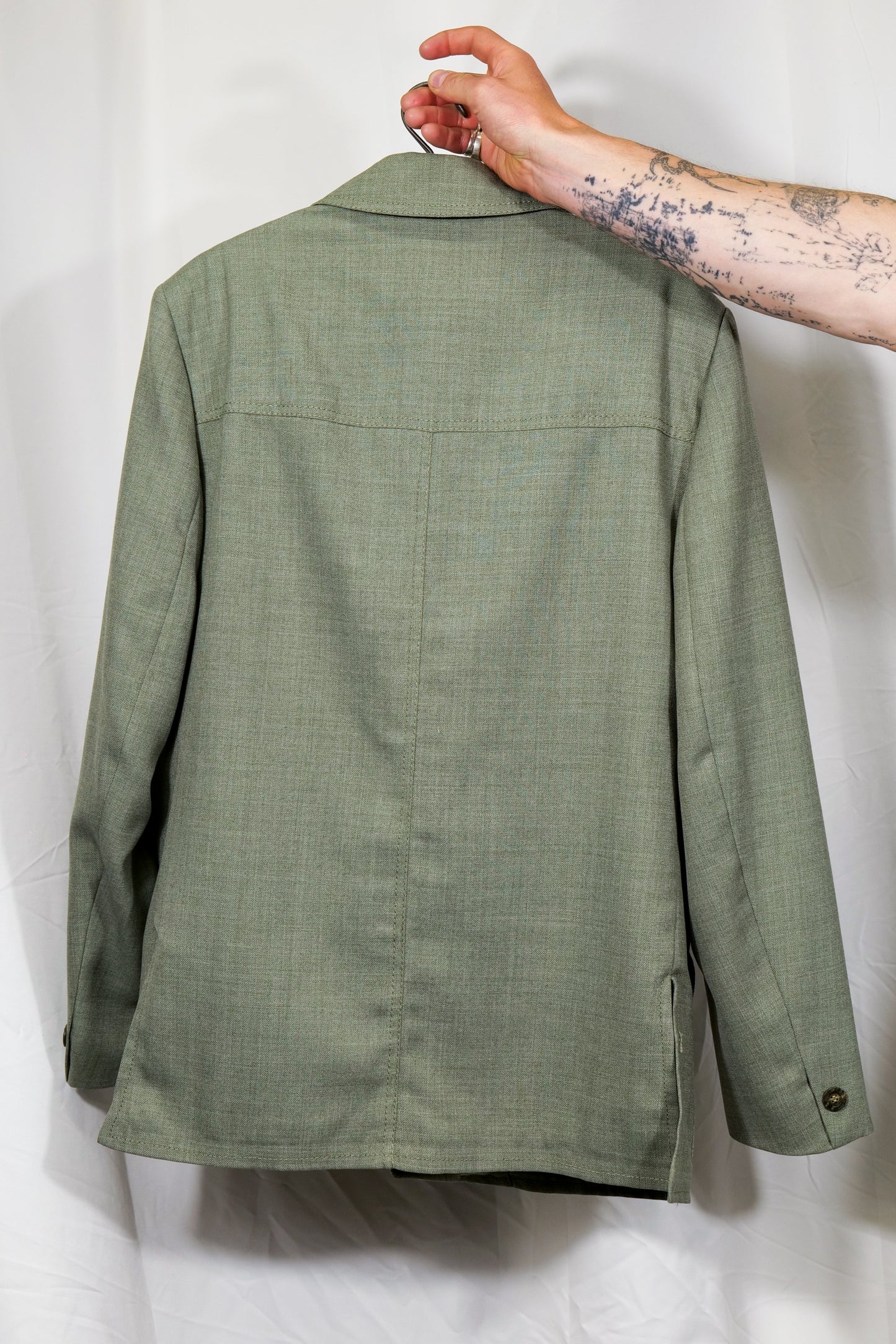 Made In USA 1970s Dagger Collar & Flared Trousers Suit Set