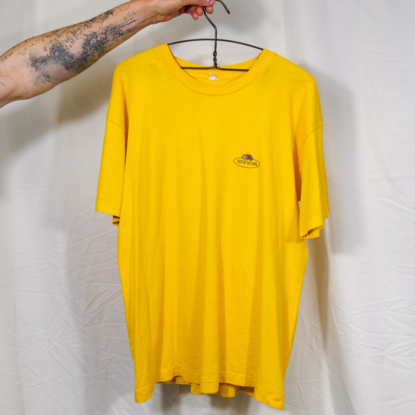 1990s Fruit Of The Loom Logo T Shirt Single Stitch