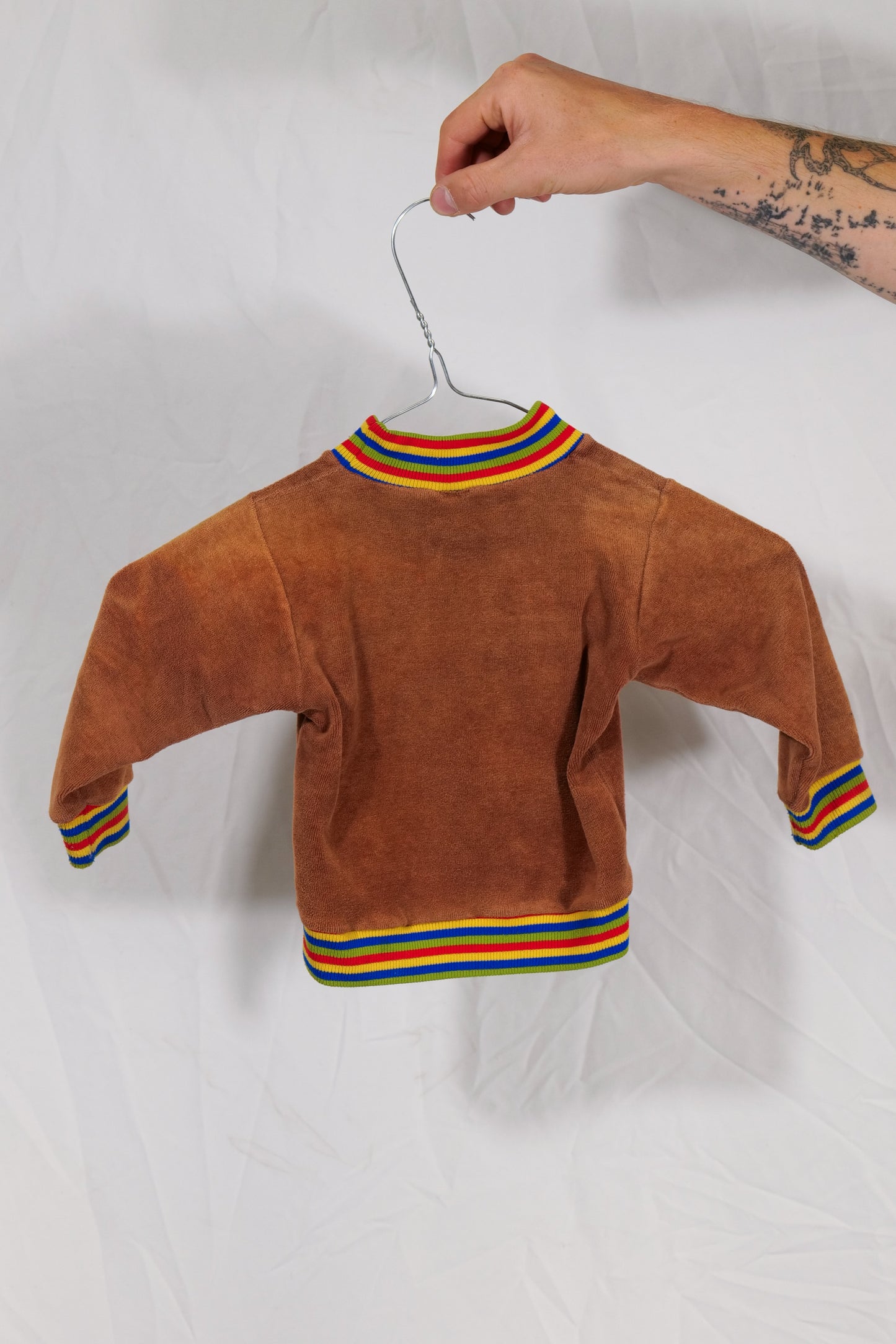 Kids 1960s Toweling Fabric Ringer Crewneck By “Debenhams”