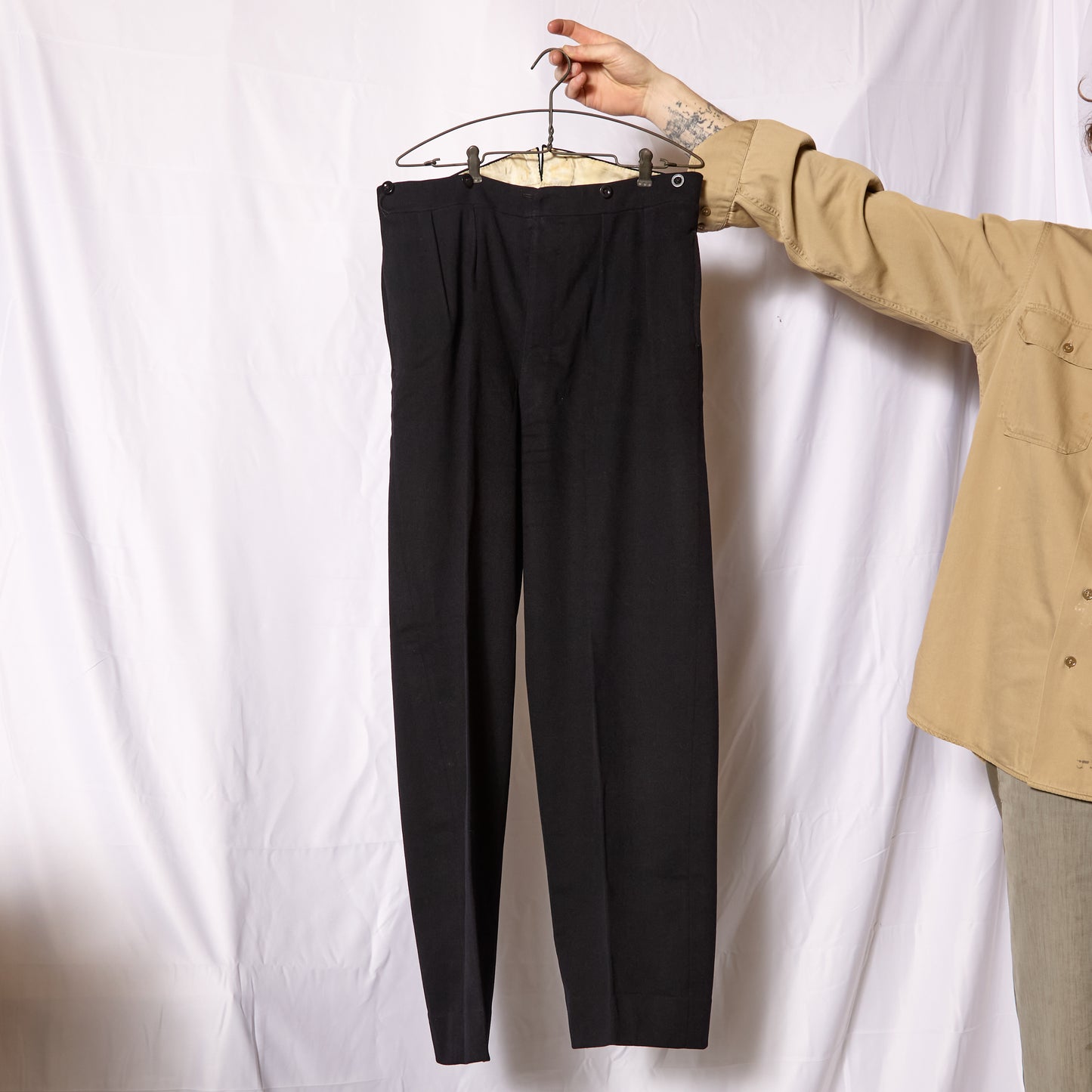 British 1930s Wide Leg Fishtail Trousers