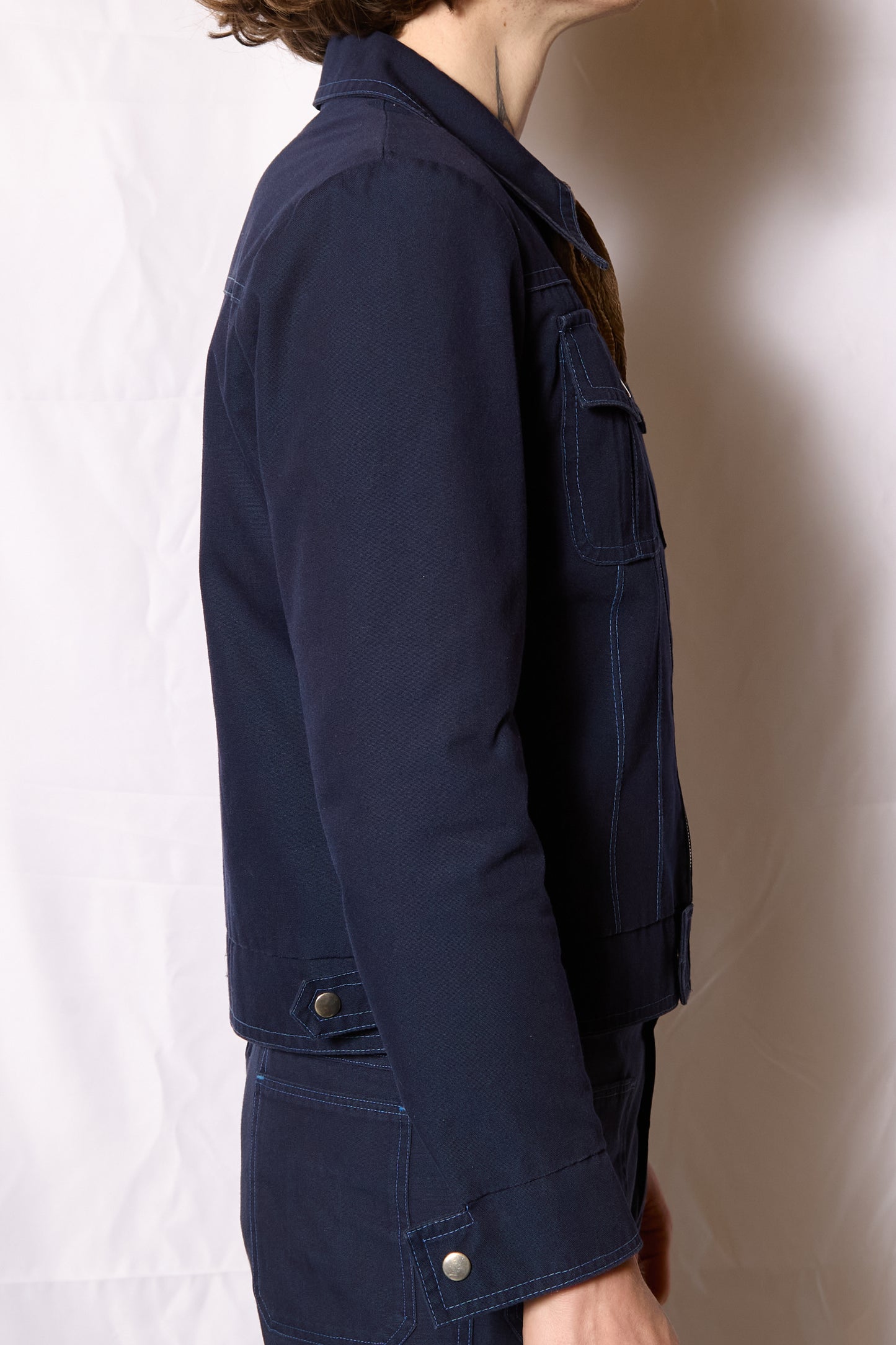 British 1970s Flared Blouson Jacket Suit By "St Michael"