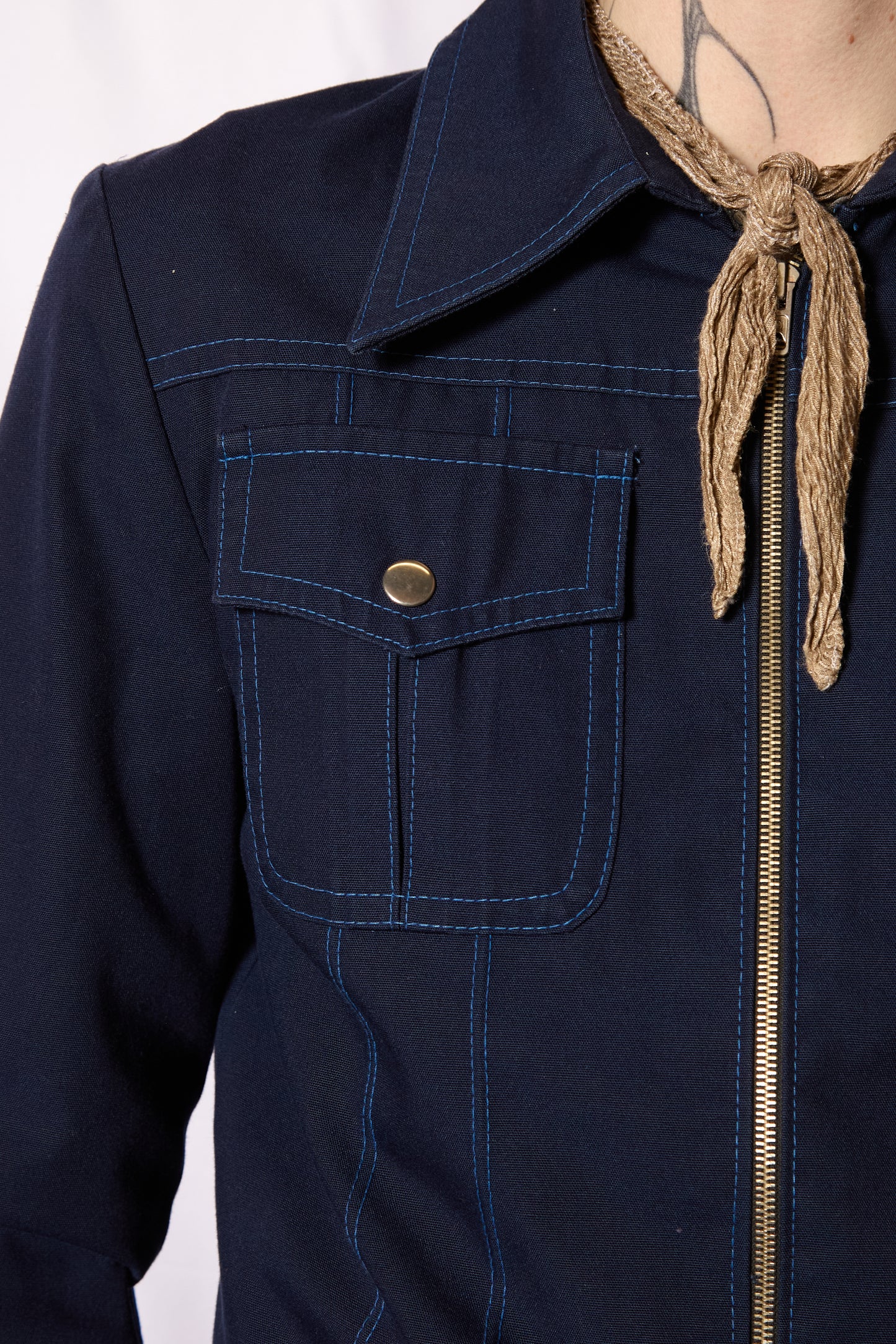 British 1970s Flared Blouson Jacket Suit By "St Michael"
