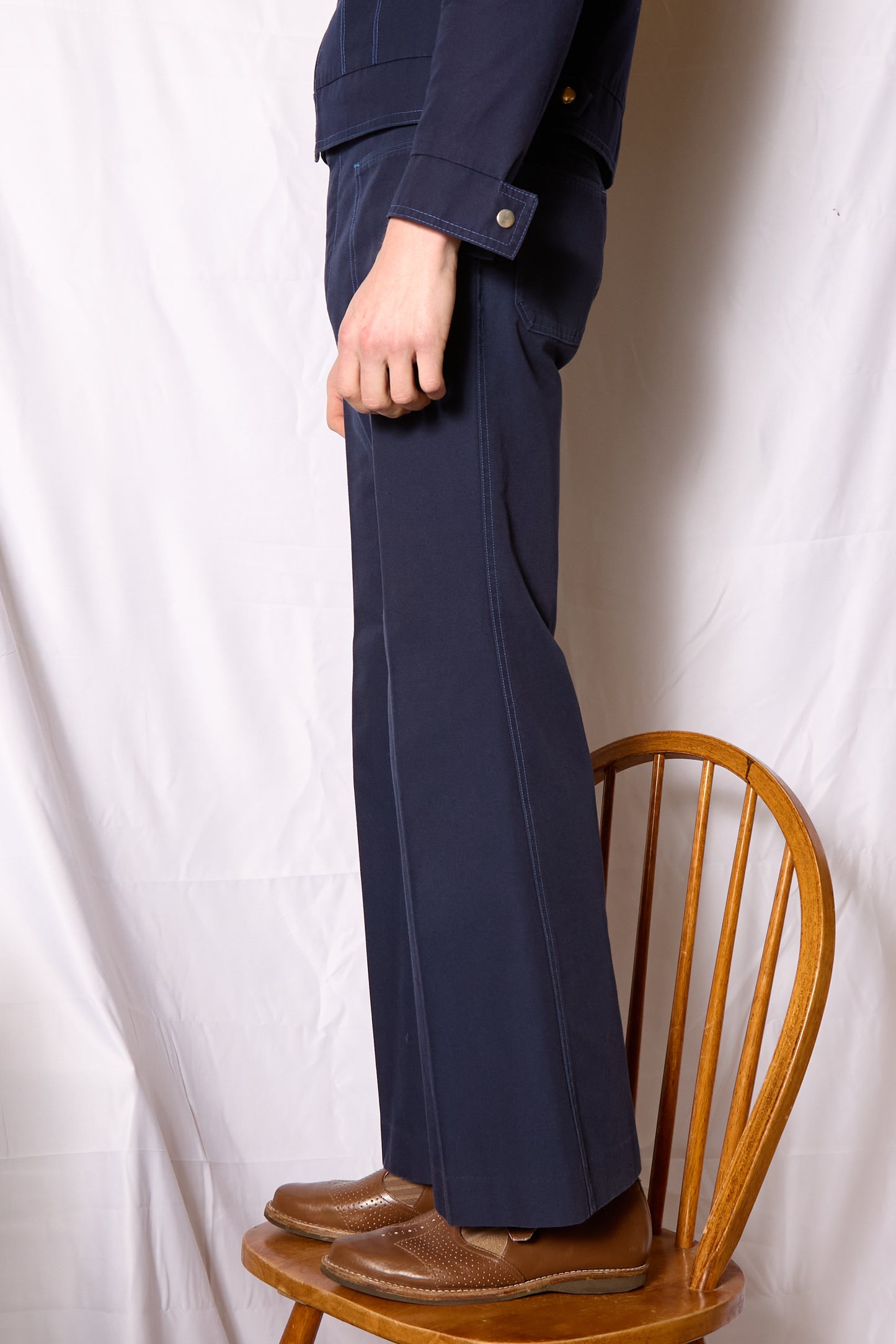 British 1970s Flared Blouson Jacket Suit By "St Michael"