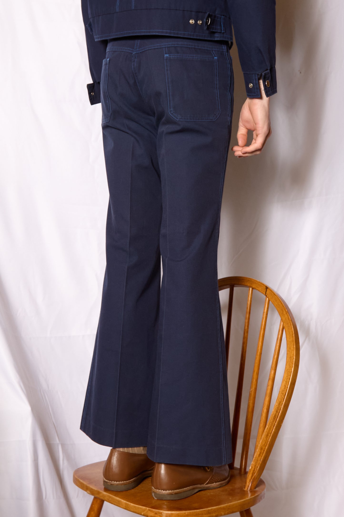 British 1970s Flared Blouson Jacket Suit By "St Michael"