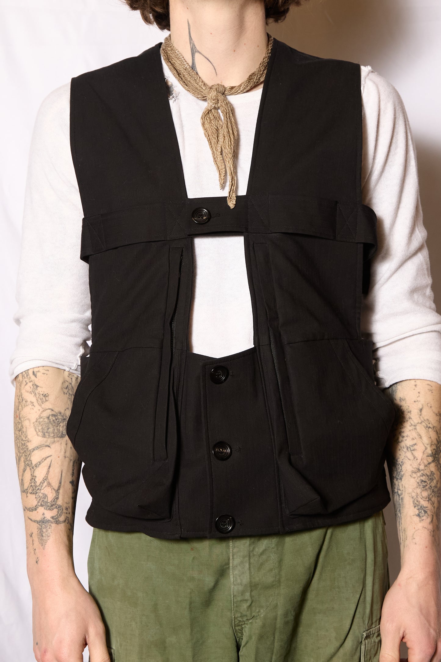 MORPHOSIS Japanese Dobby Cotton Hunting Vest Bag