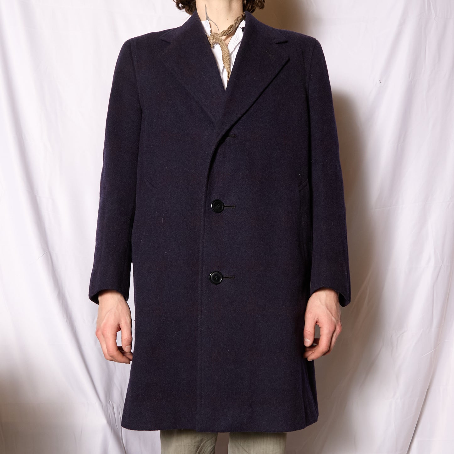British CC41 1940s Utility Windowpane Overcoat By "Simpson" Piccadilly