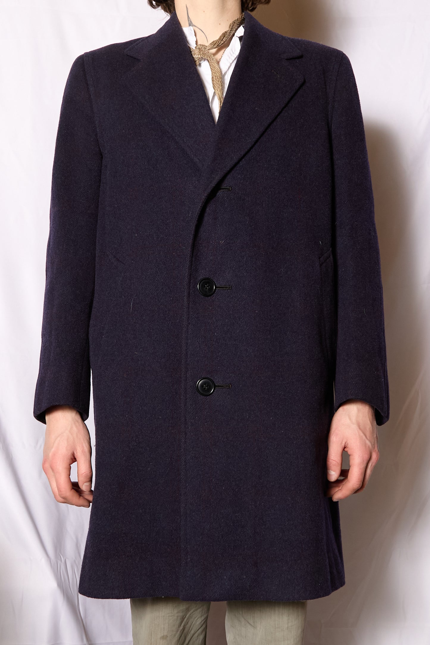British CC41 1940s Utility Windowpane Overcoat By "Simpson" Piccadilly