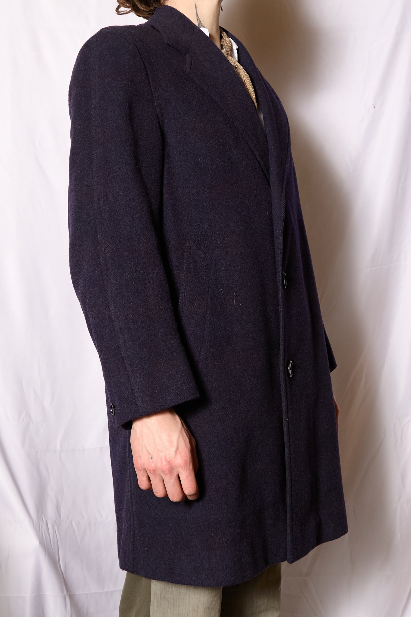 British CC41 1940s Utility Windowpane Overcoat By "Simpson" Piccadilly