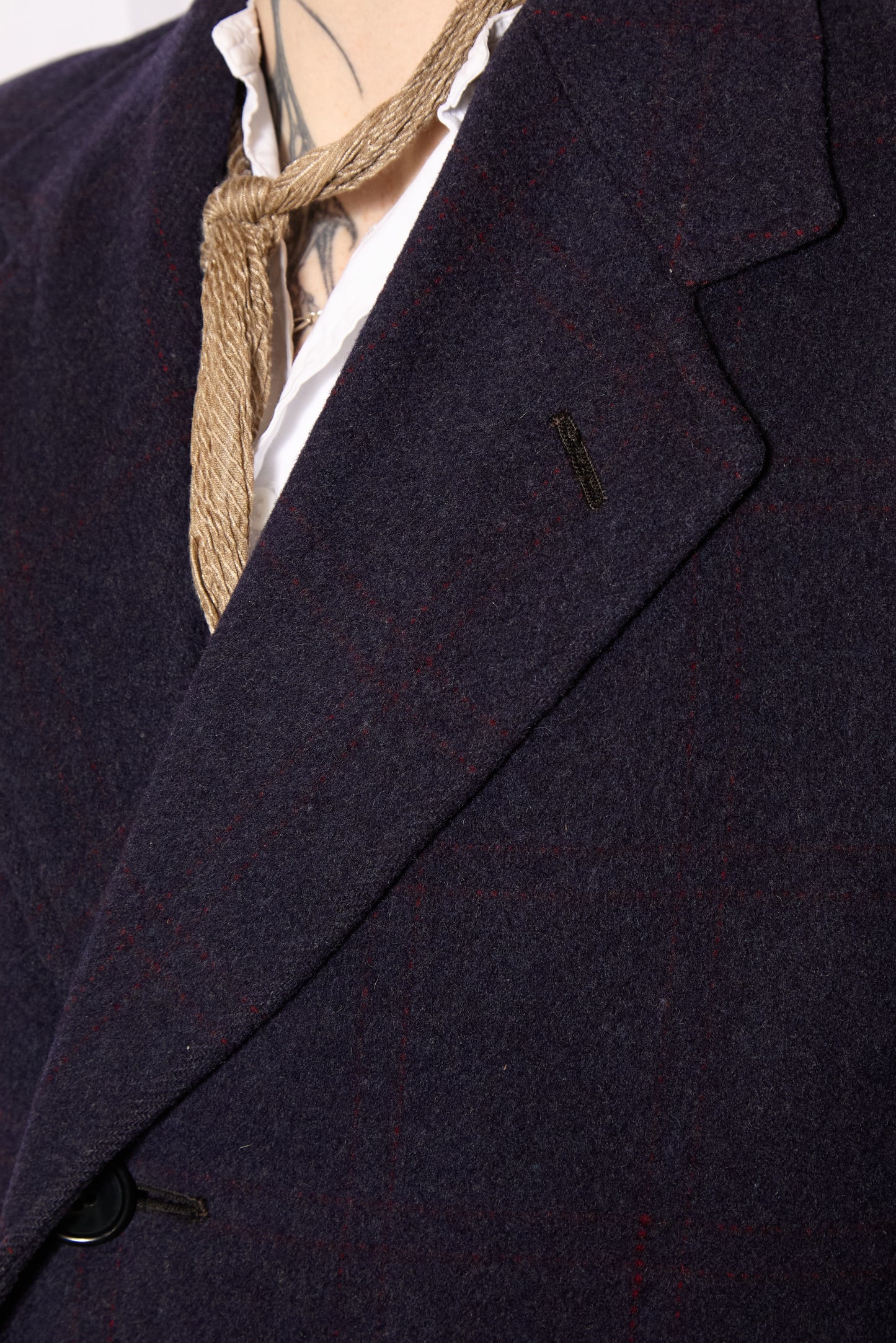 British CC41 1940s Utility Windowpane Overcoat By "Simpson" Piccadilly