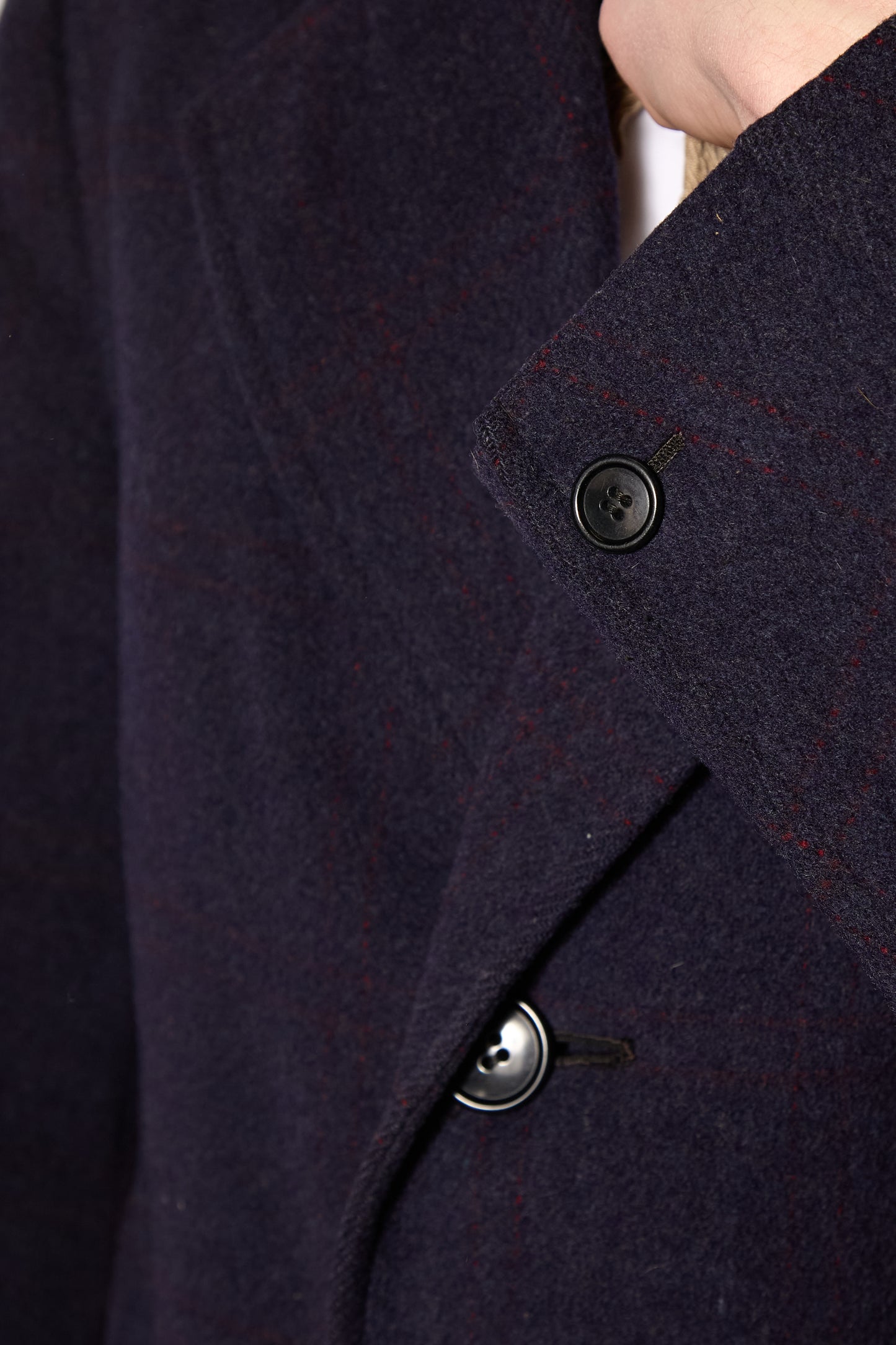 British CC41 1940s Utility Windowpane Overcoat By "Simpson" Piccadilly