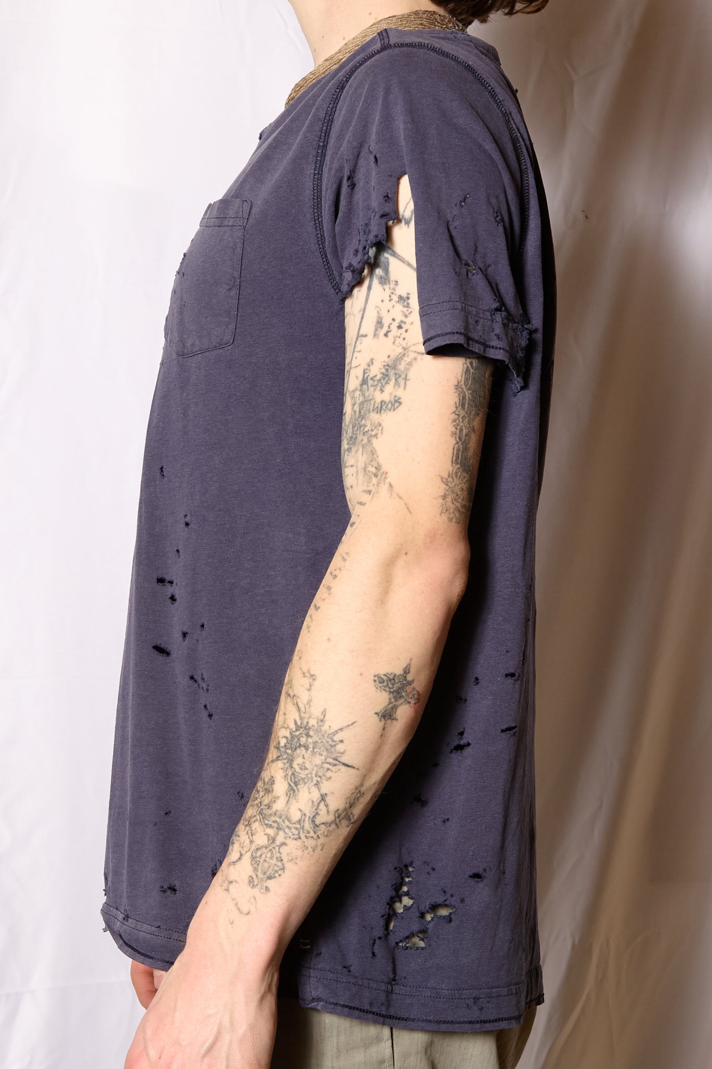 Thrashed Heavy Weight Cotton Faded T Shirt