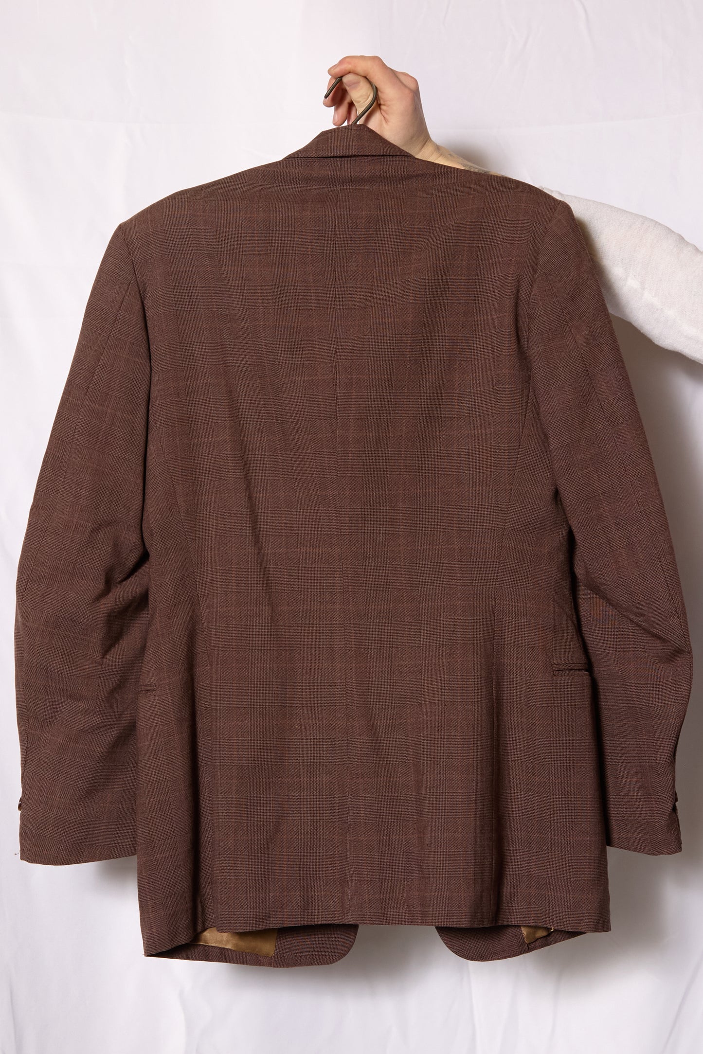 British 1940s Four Button Single Breasted Windowpane Blazer By "Hipps" Tailor