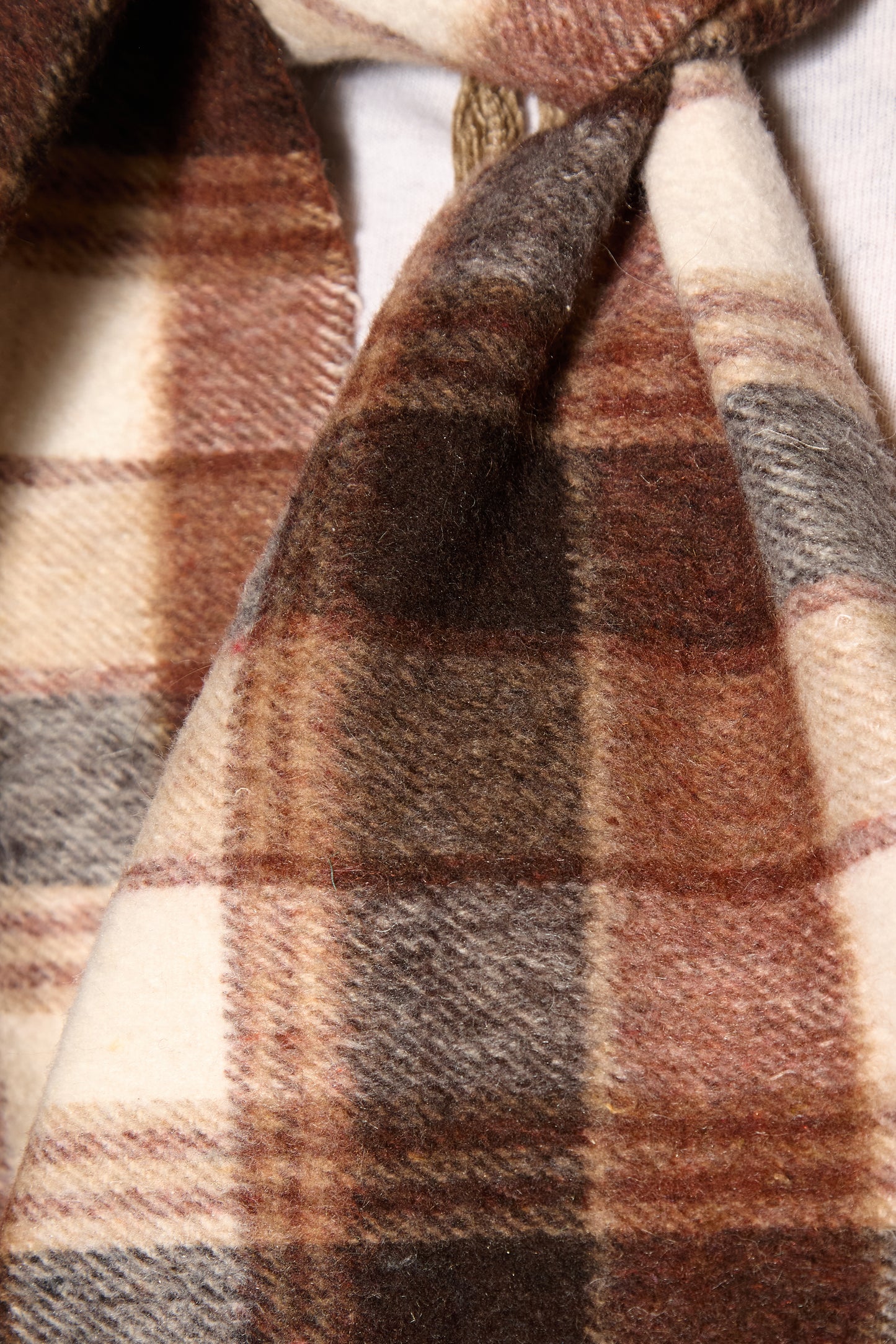 British 1940s Style Woolen Check Scarf