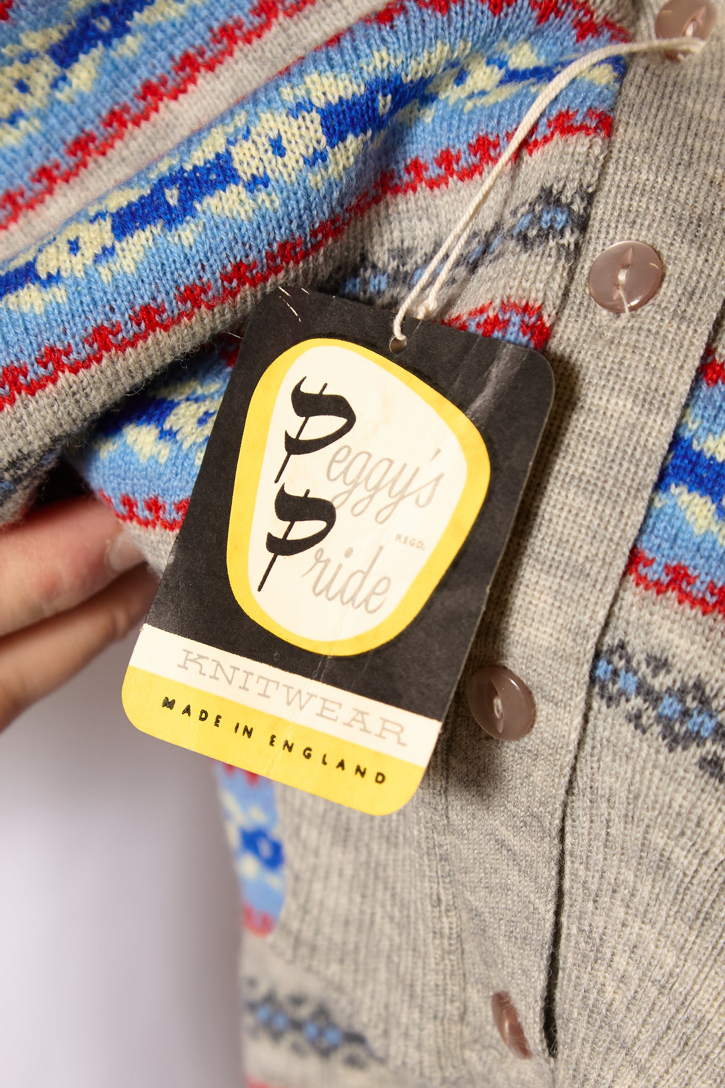 British 1940s NOS Children's Fair Isle Cardigan By Peggy Pride