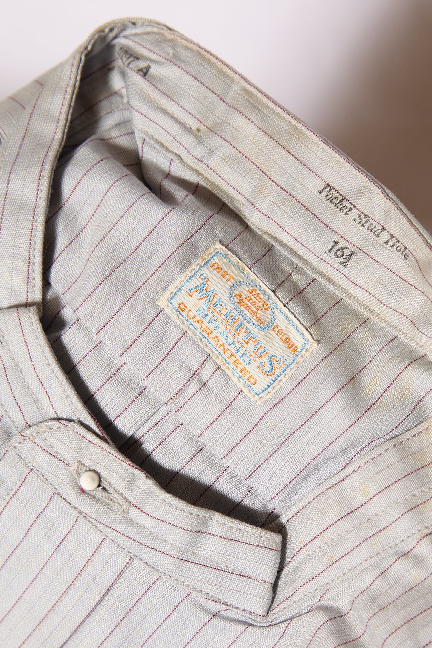 NOS 1930s 1940s British Collarless Shirt WIth Trubenised Collars