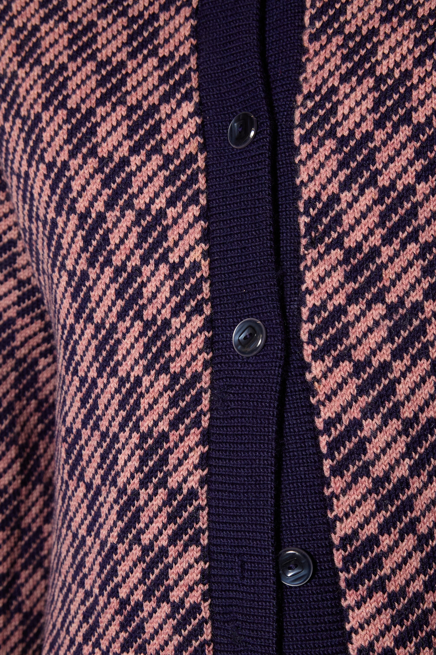 Korean 1970s Woolen Checked Pattern Jumper