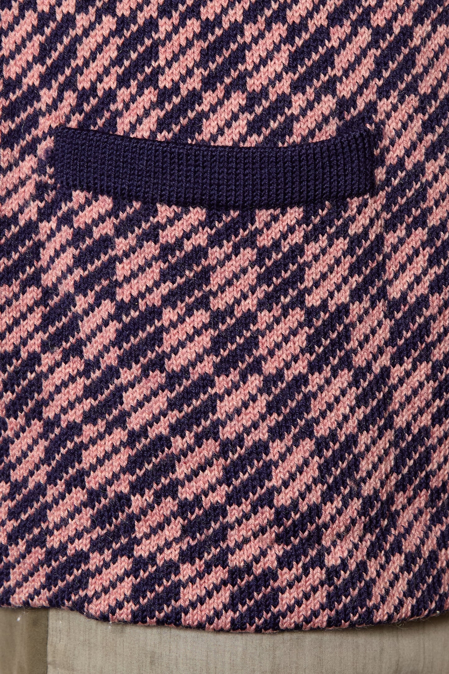 Korean 1970s Woolen Checked Pattern Jumper