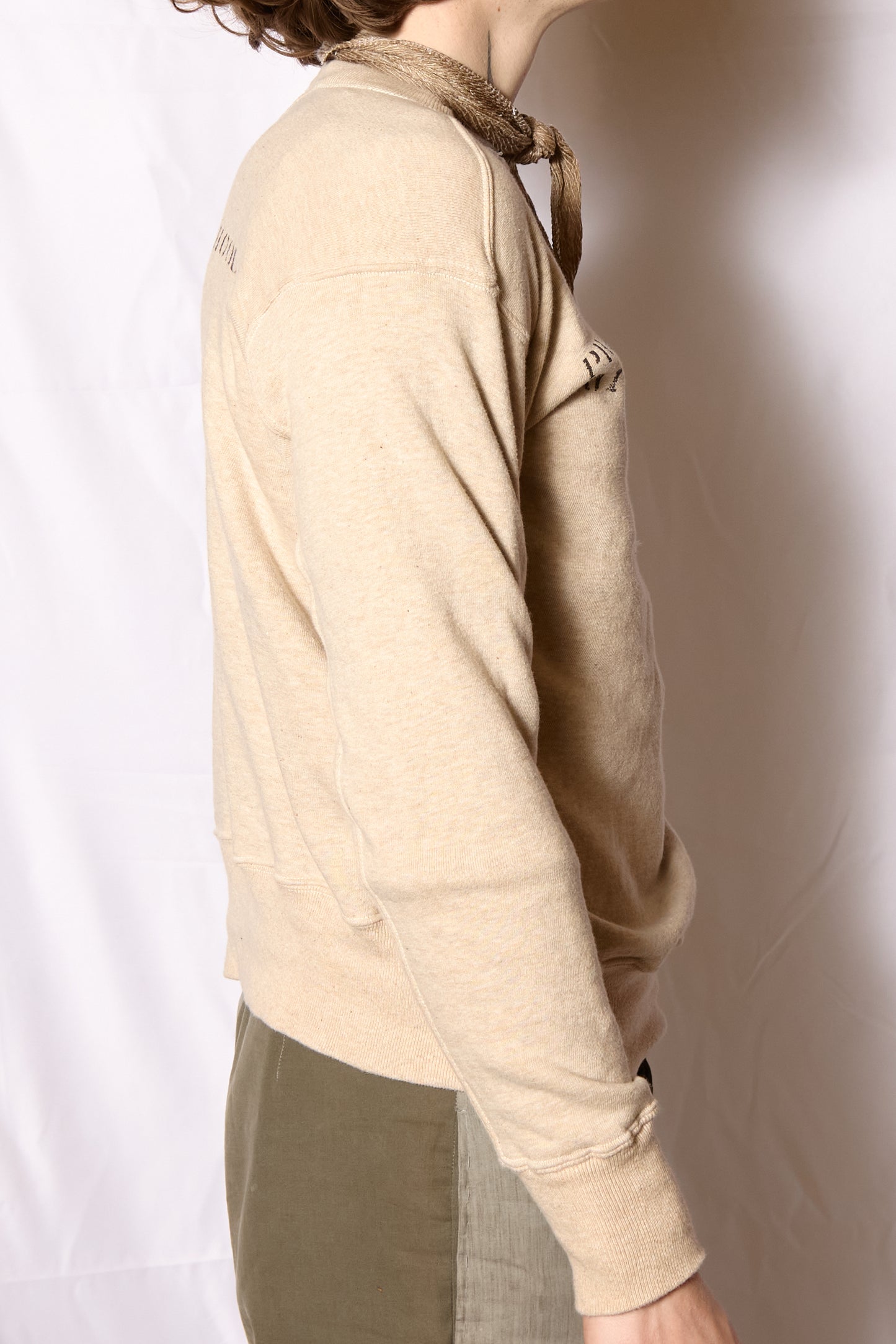 Made In Japan 1930s Symmetrical V Gusset Stencil University Crewneck