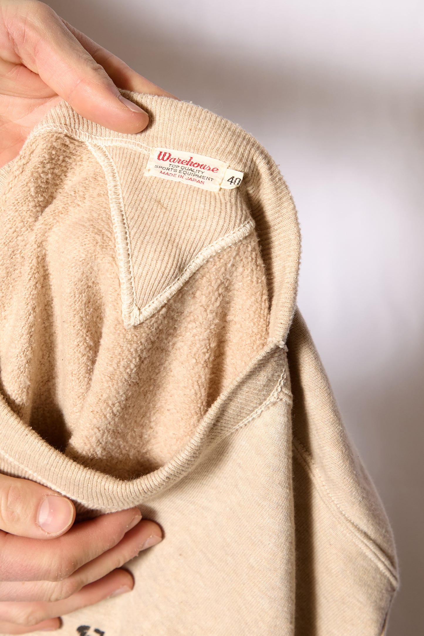 Made In Japan 1930s Symmetrical V Gusset Stencil University Crewneck