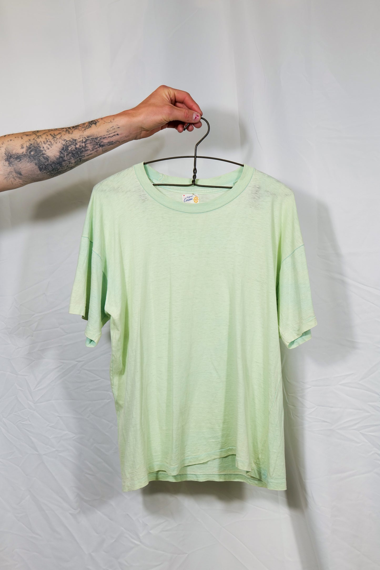 1960s Pastel Green/Lime Single Stitch Blank T Shirt
