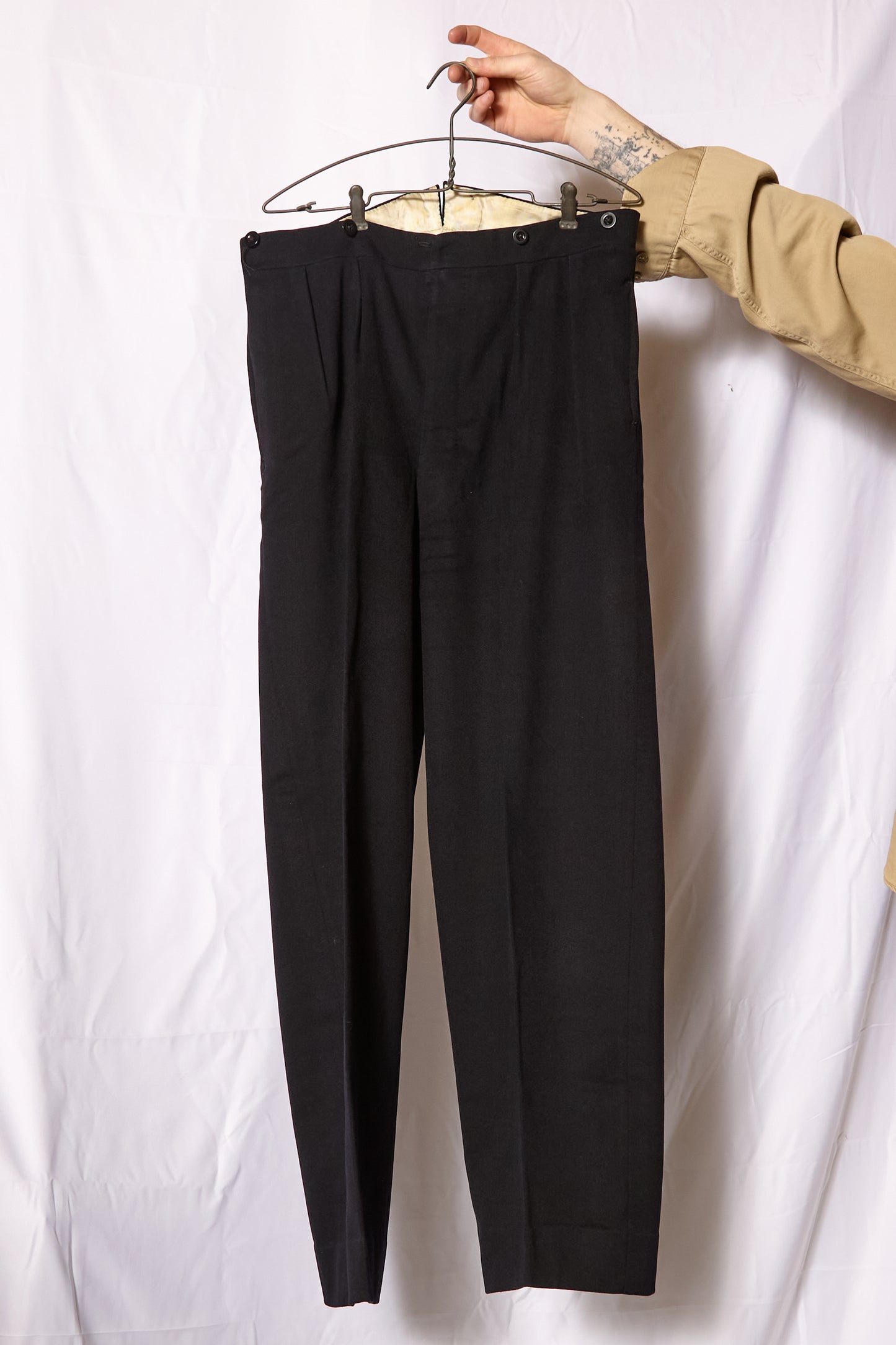 British 1930s Wide Leg Fishtail Trousers