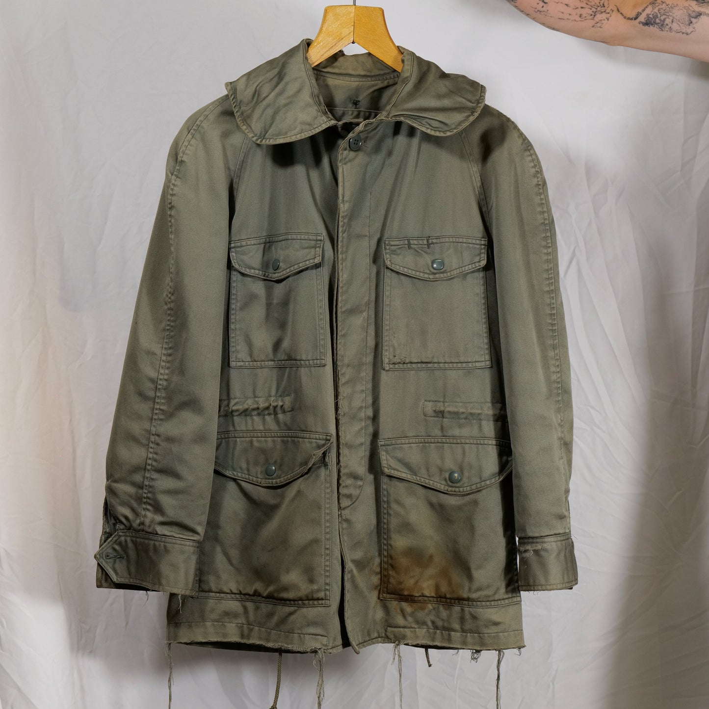 Rust Thrasher USAF 1950s Og107 Cotton Sateen Hooded Jacket