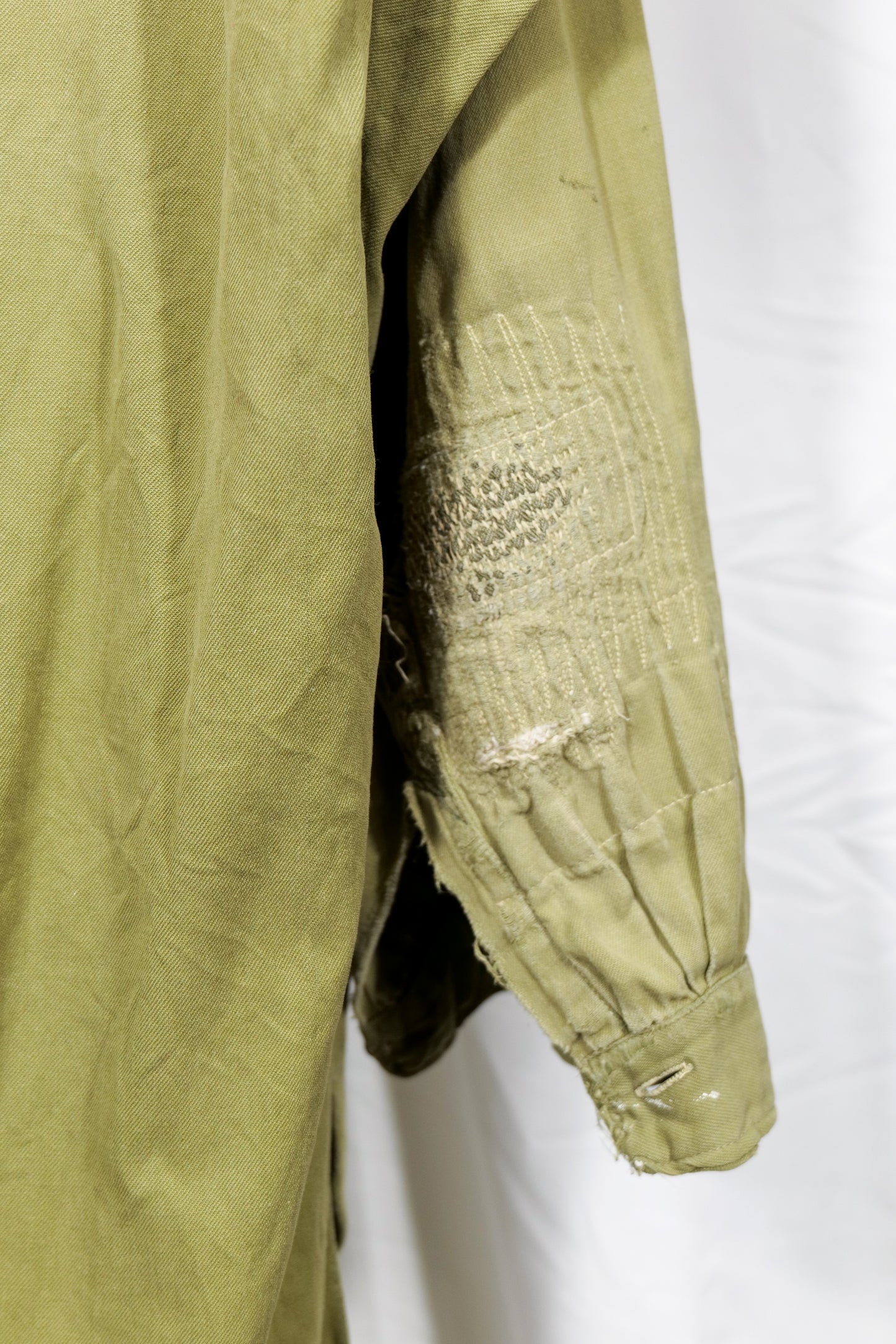 Belgian Army 1940s 1950s Repaired & Hand Darned Service Shirt