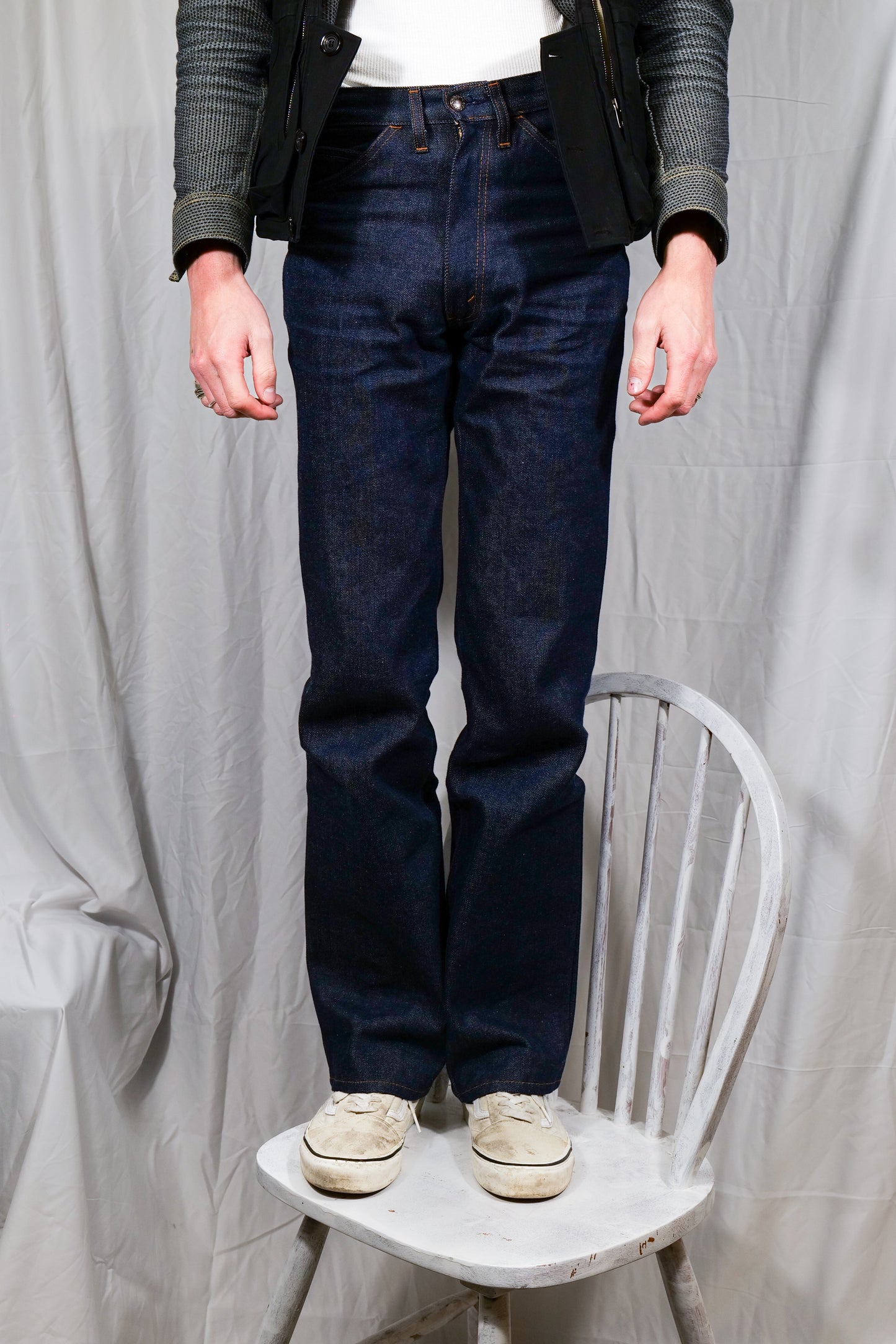 NOS British 1970s Workwear Indigo Denim Jeans With Talon Zipper