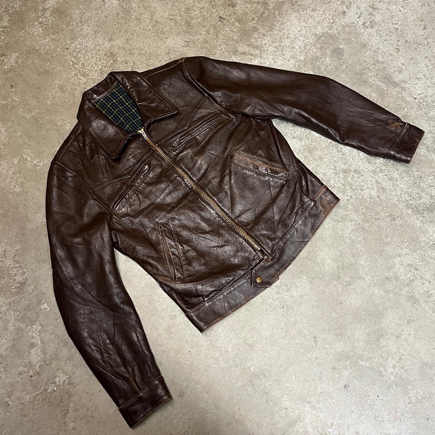 1930s 1940s French Cyclist Leather Jacket – 19UJMILITARIA