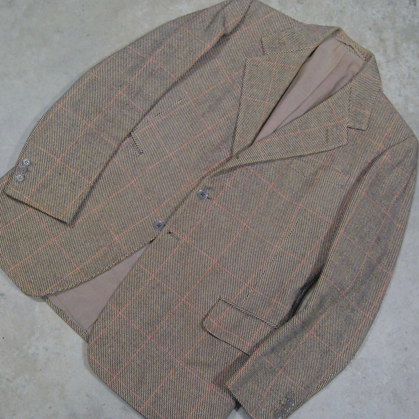 British 1930s Windowpane Three Piece Suit