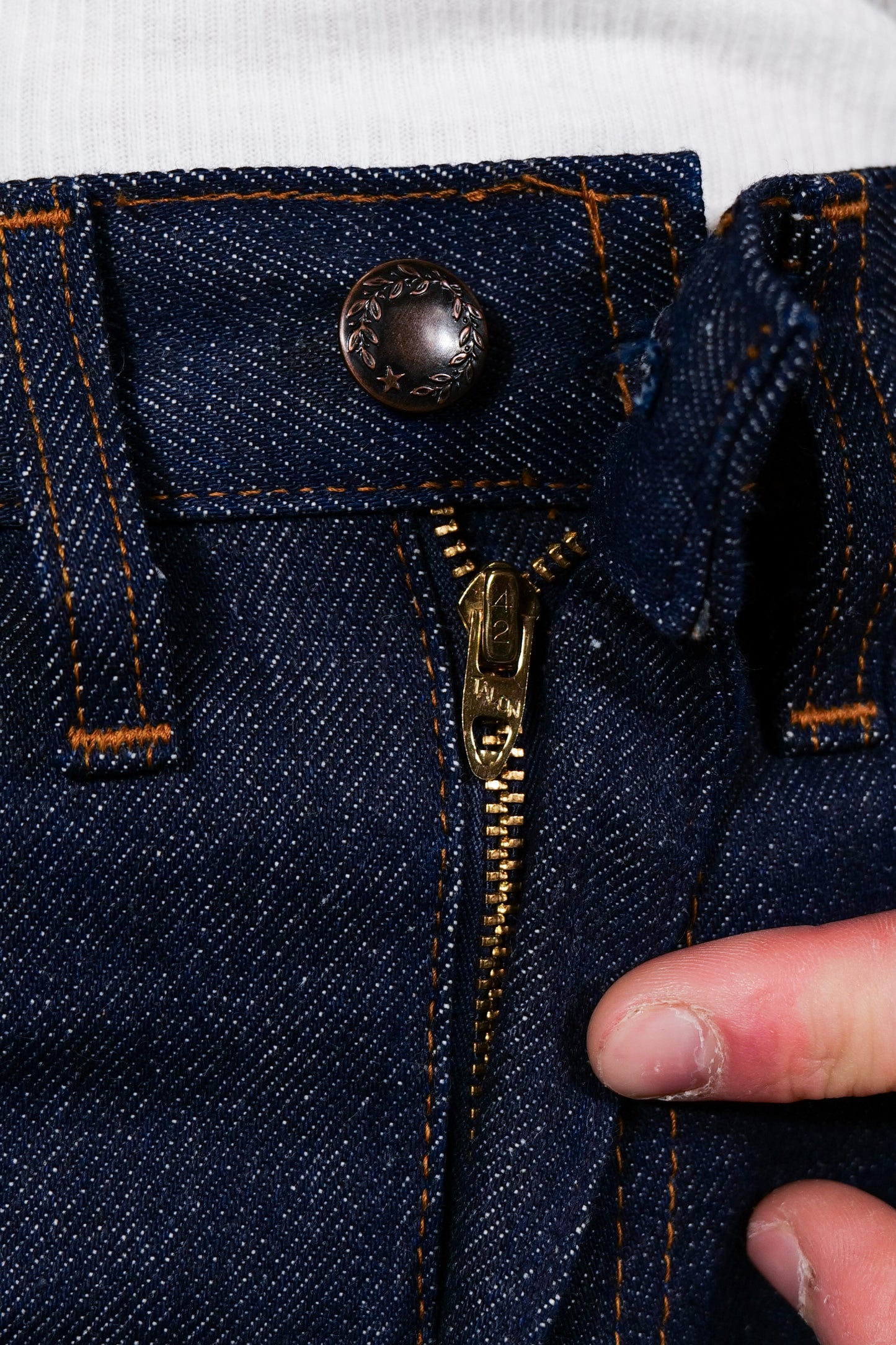 NOS British 1970s Workwear Indigo Denim Jeans With Talon Zipper