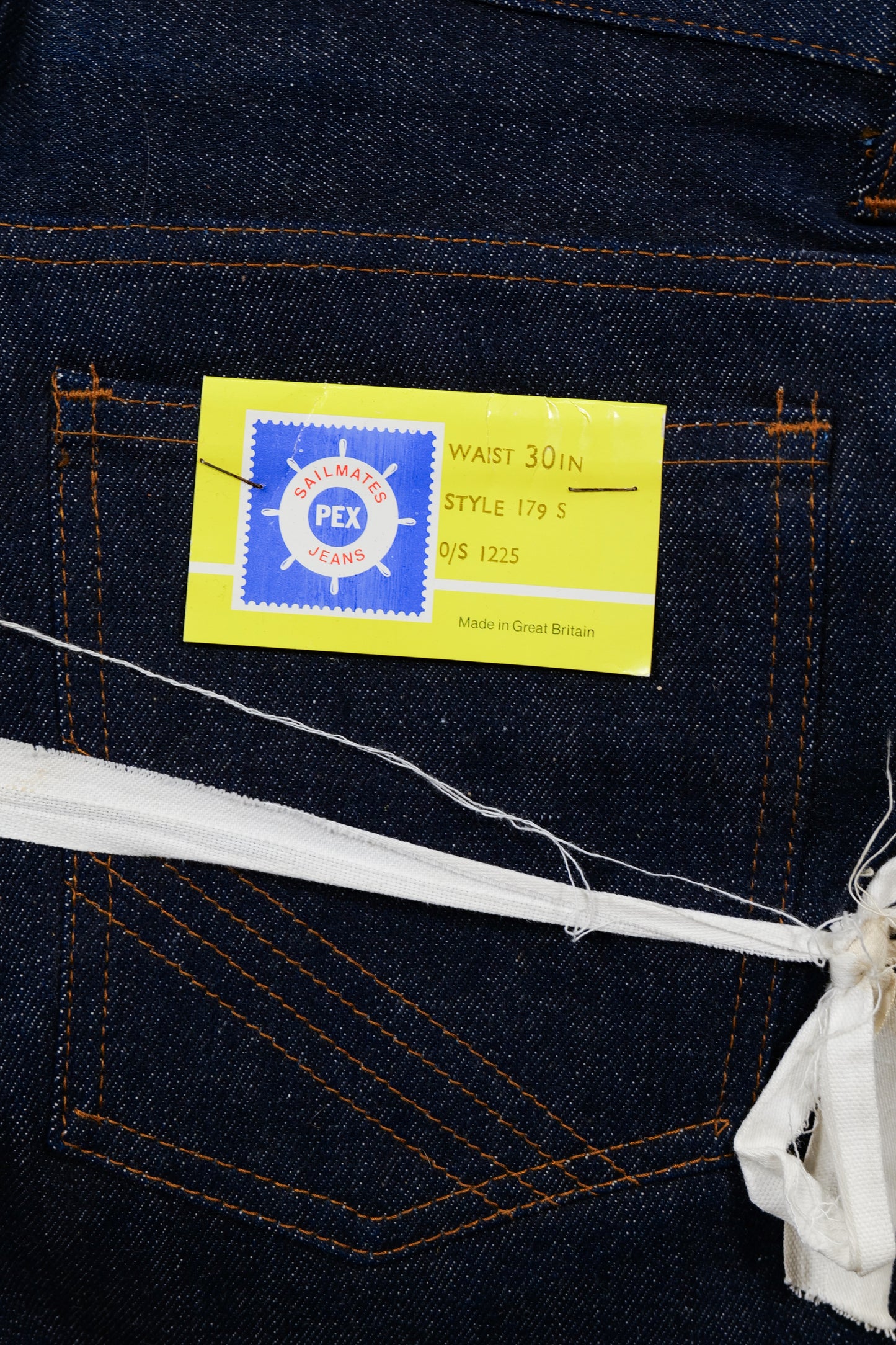 NOS British 1970s Workwear Indigo Denim Jeans With Talon Zipper
