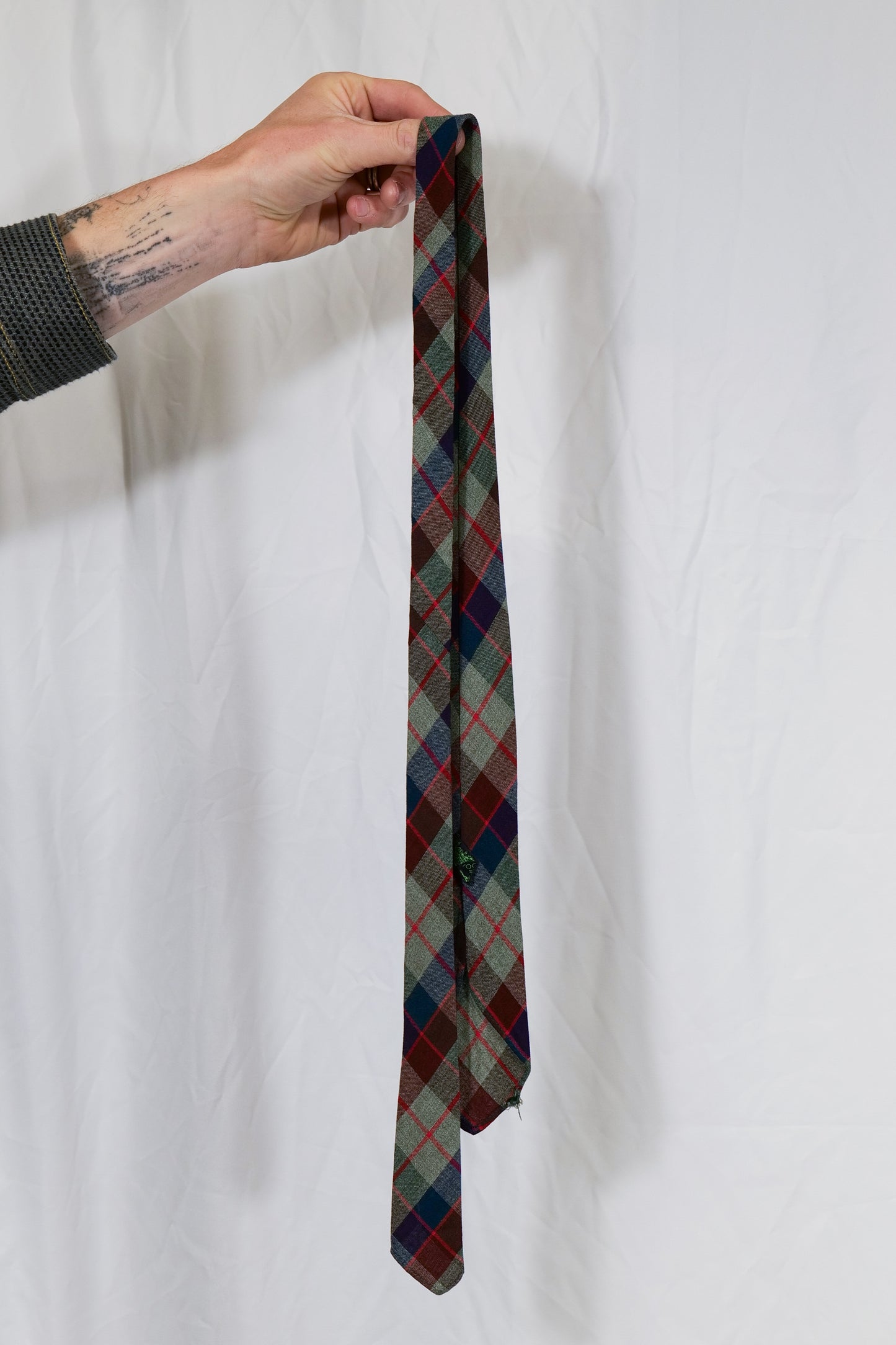 British 1950s 1960s Woolen Tie By “Tootal” Green Quality