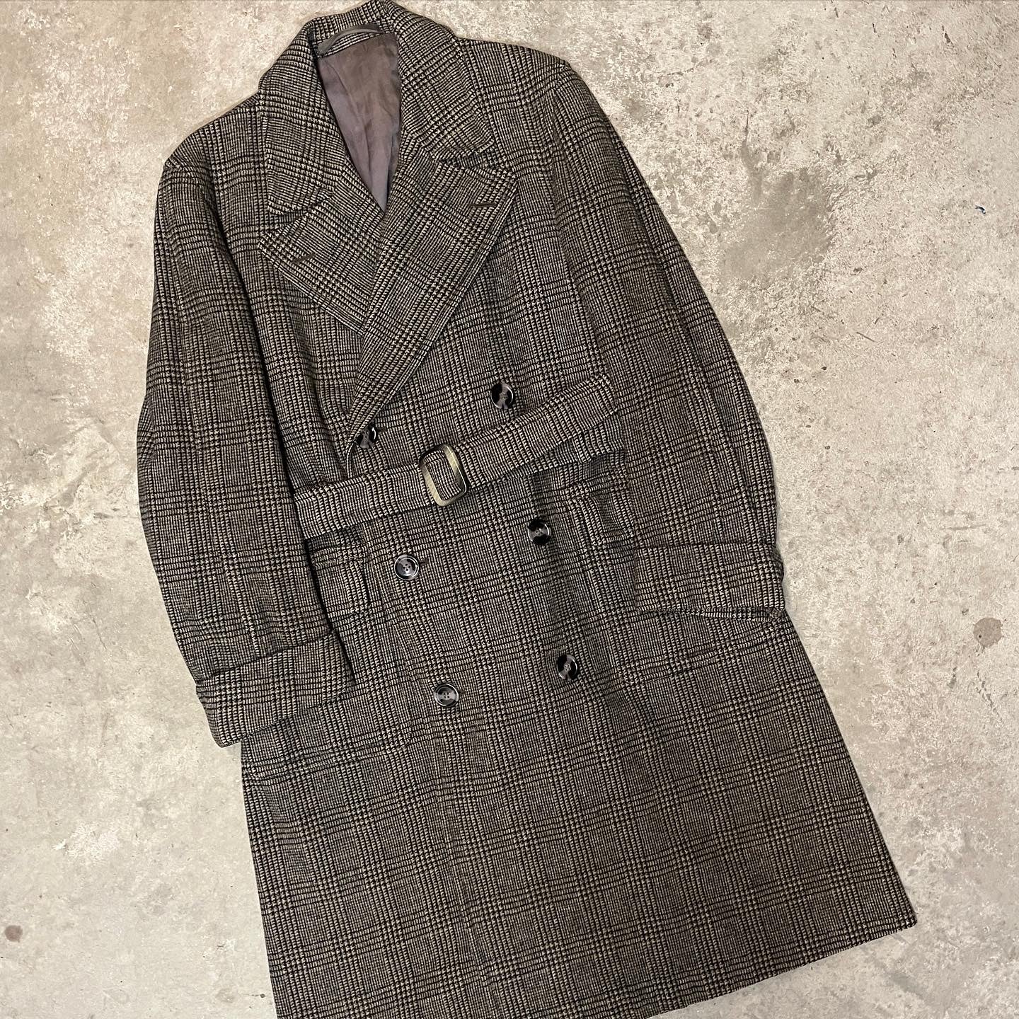 CC41 1940s Gents overcoat, Grey with blue stripe – 19UJMILITARIA