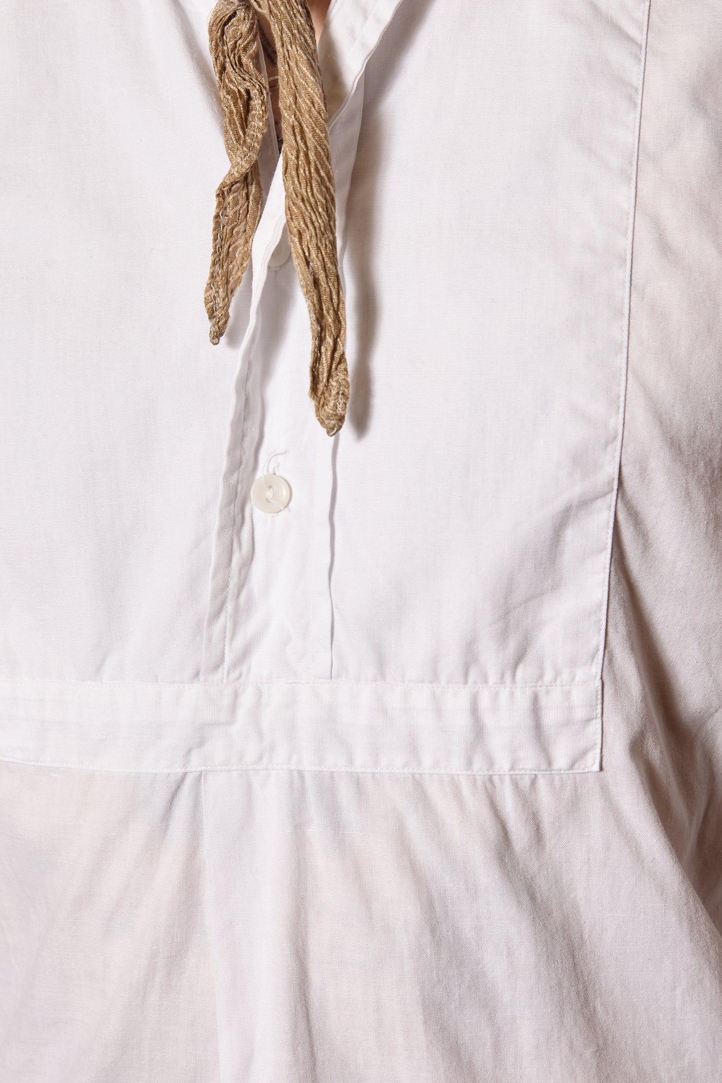 CC41 1940s British Box Placket Collarless Shirt “Sanforized” Cotton