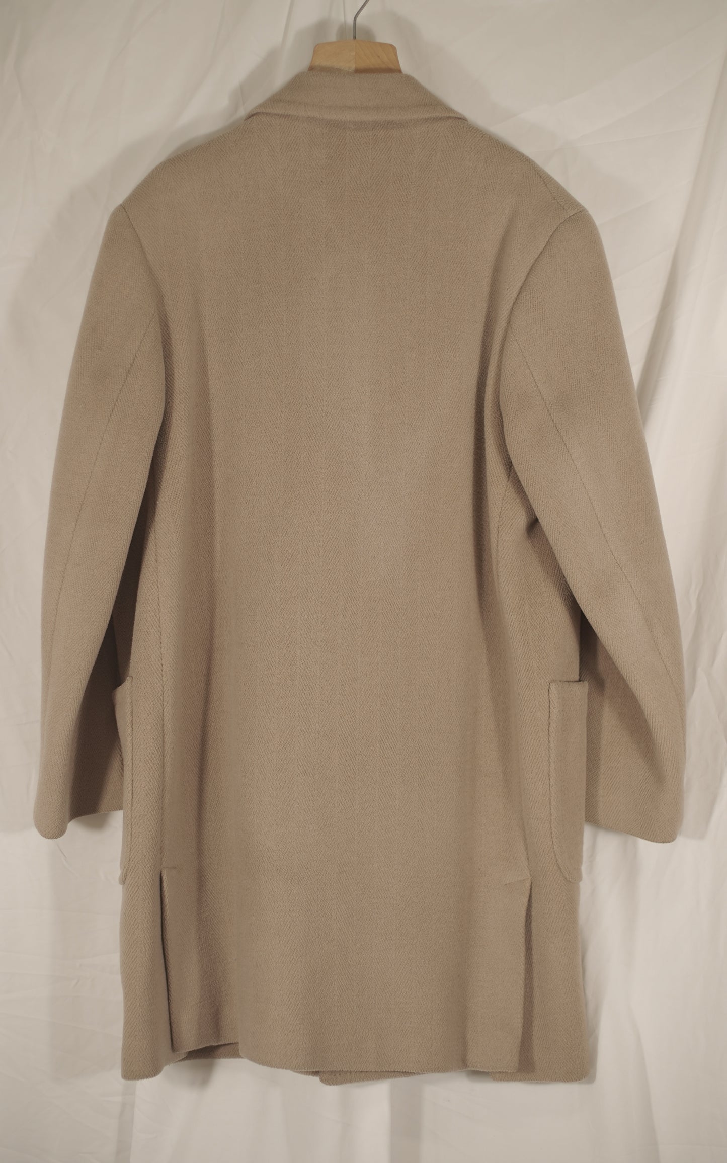 British 1930s 1930s Peak Lapel Patch Pocket Herringbone Overcoat