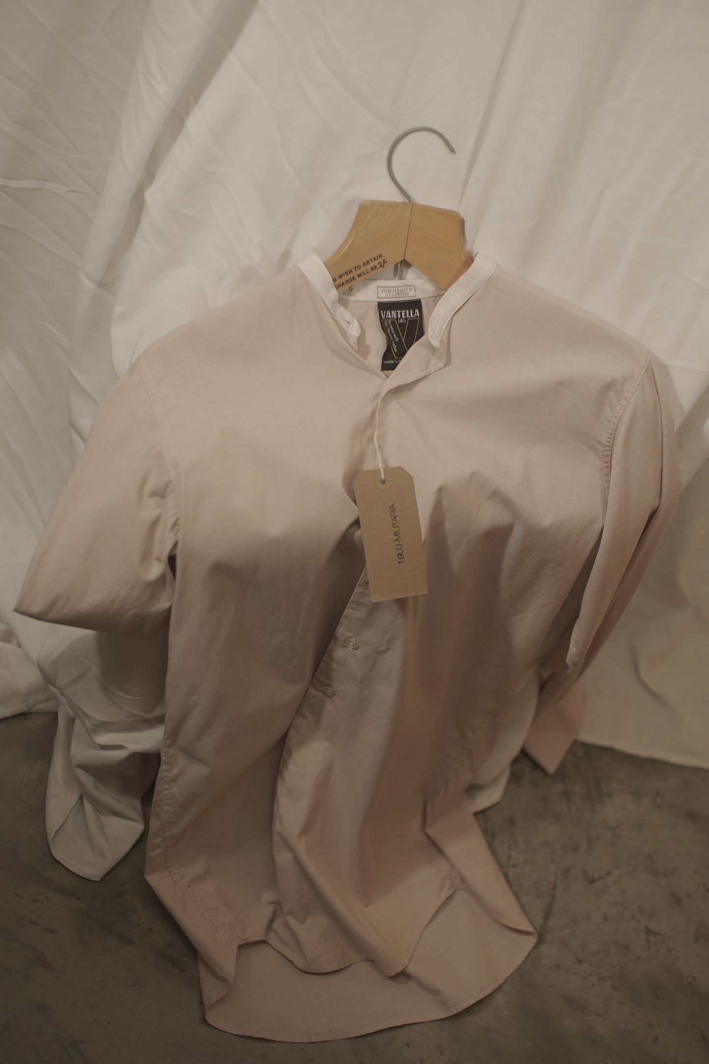 British 1940s Collarless Shiry By Vantella By Van Heusen