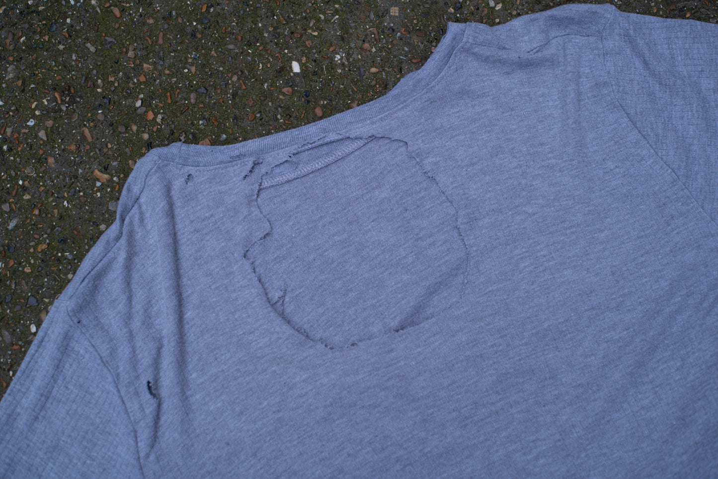 Grey Thrashed Thermal T Shirt