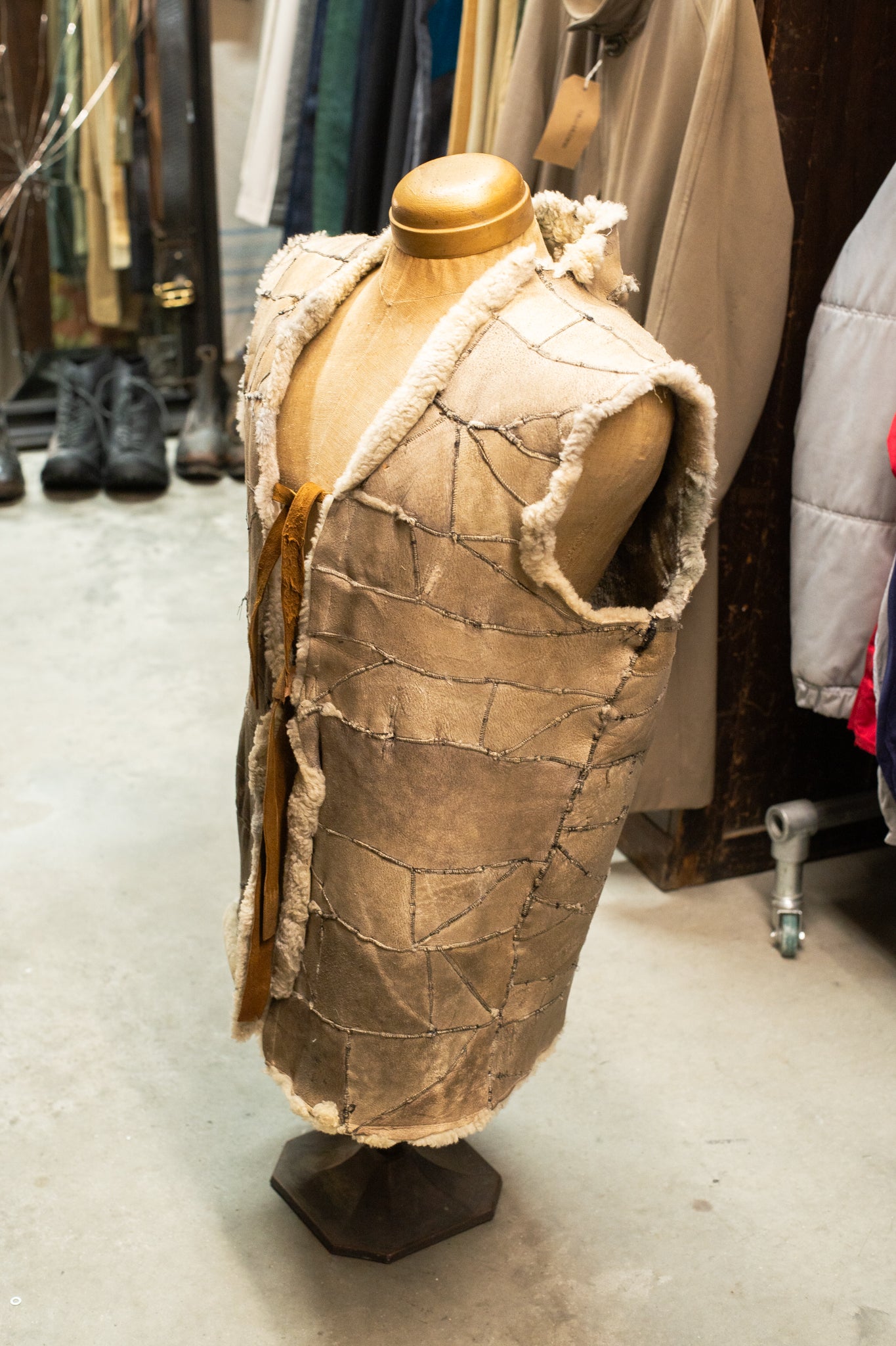 1960s Fur Patchwork Hippie Vest