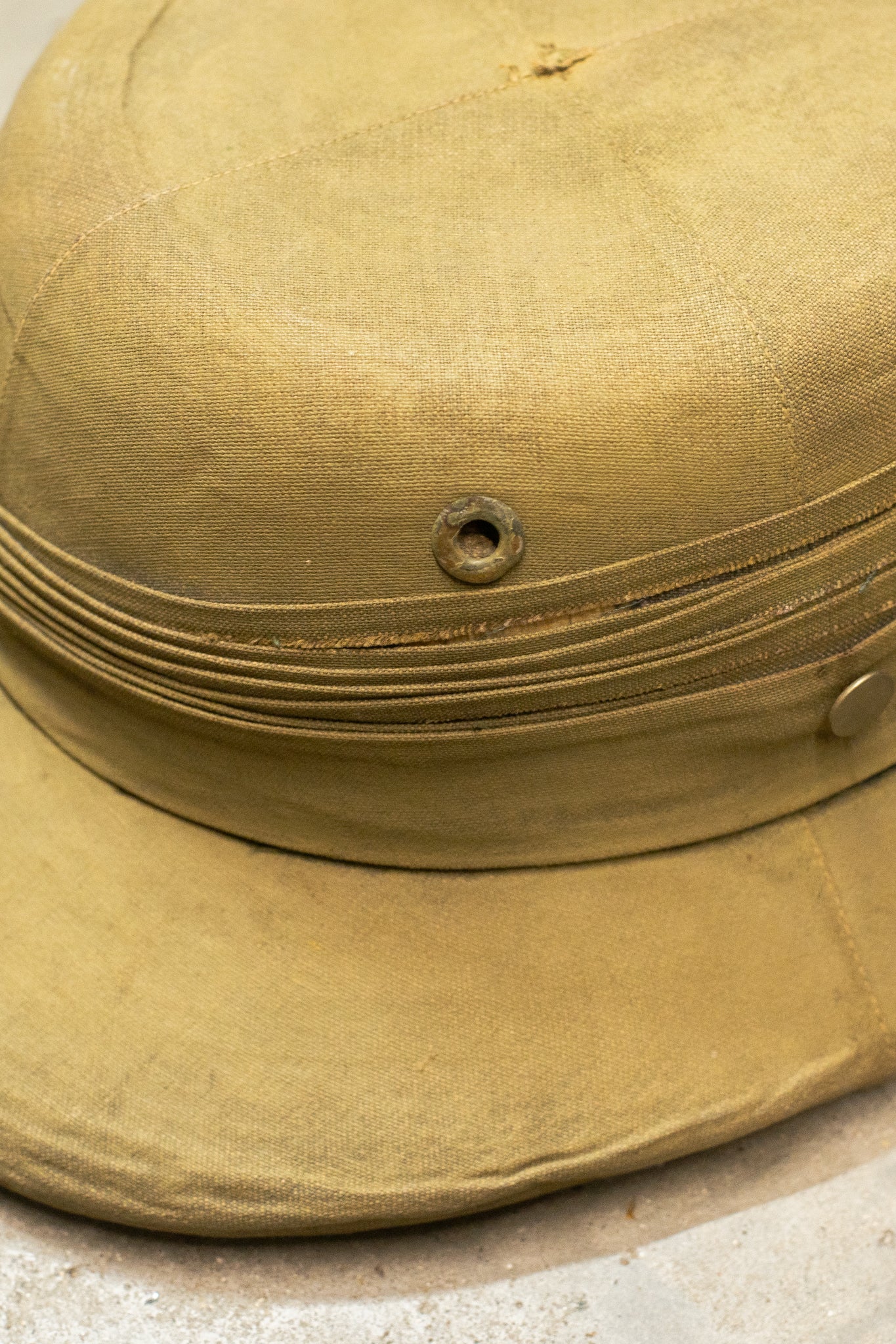 1890s-1900s Tropical Pith Helmet In Beautiful Faded Green
