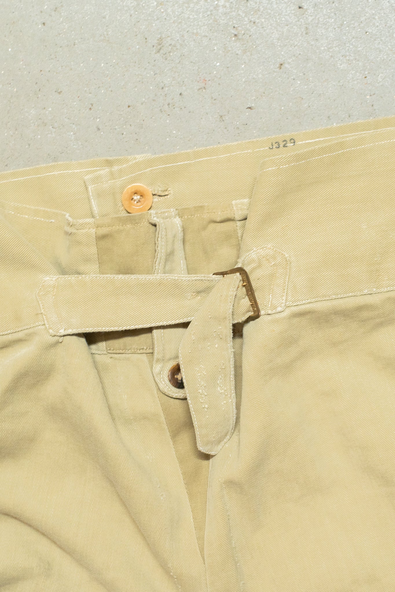 British WW2 1940s Belt Back Khaki Drill Shorts