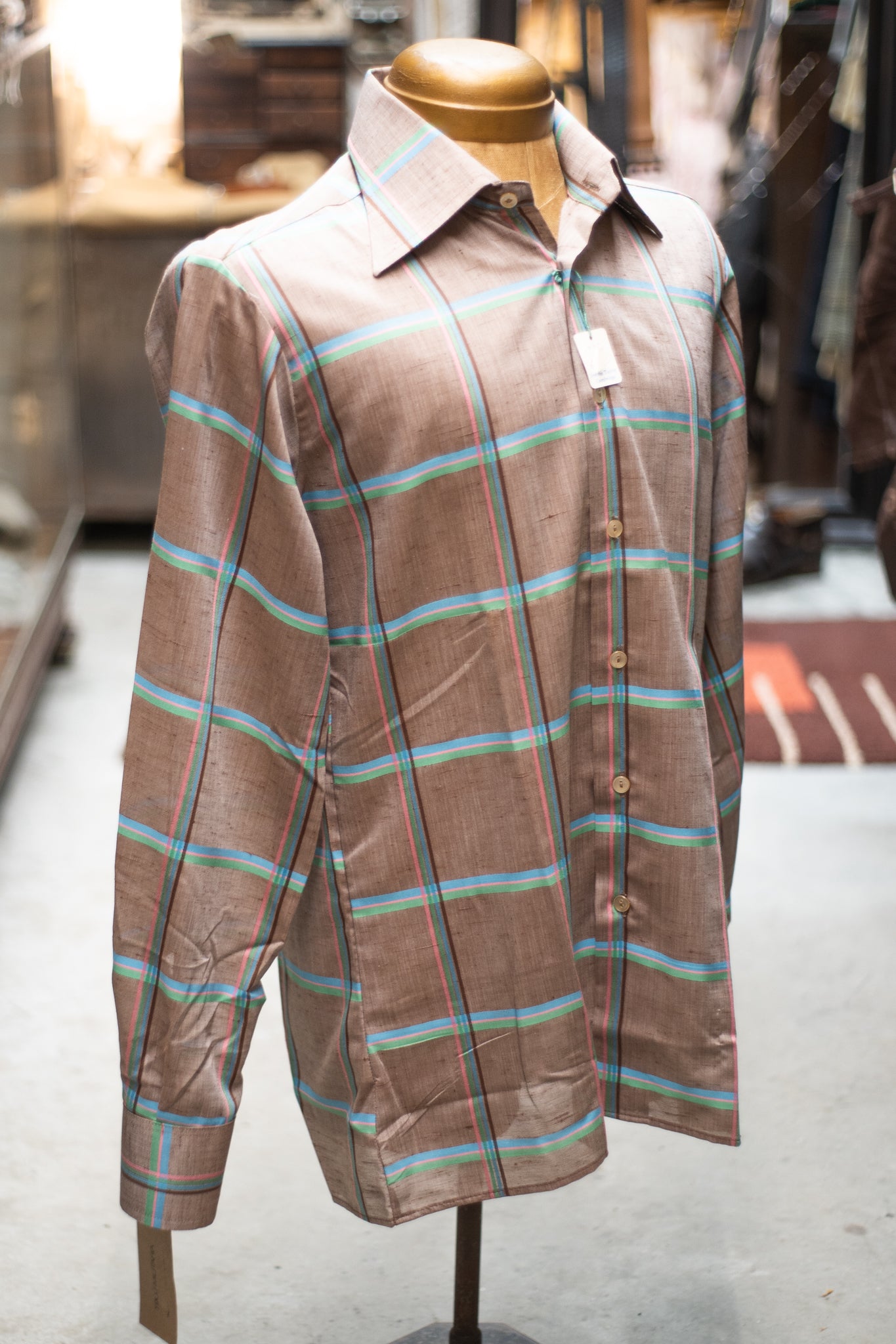 Deadstock British 1970s Dagger Collar Shirt By “Rocola”