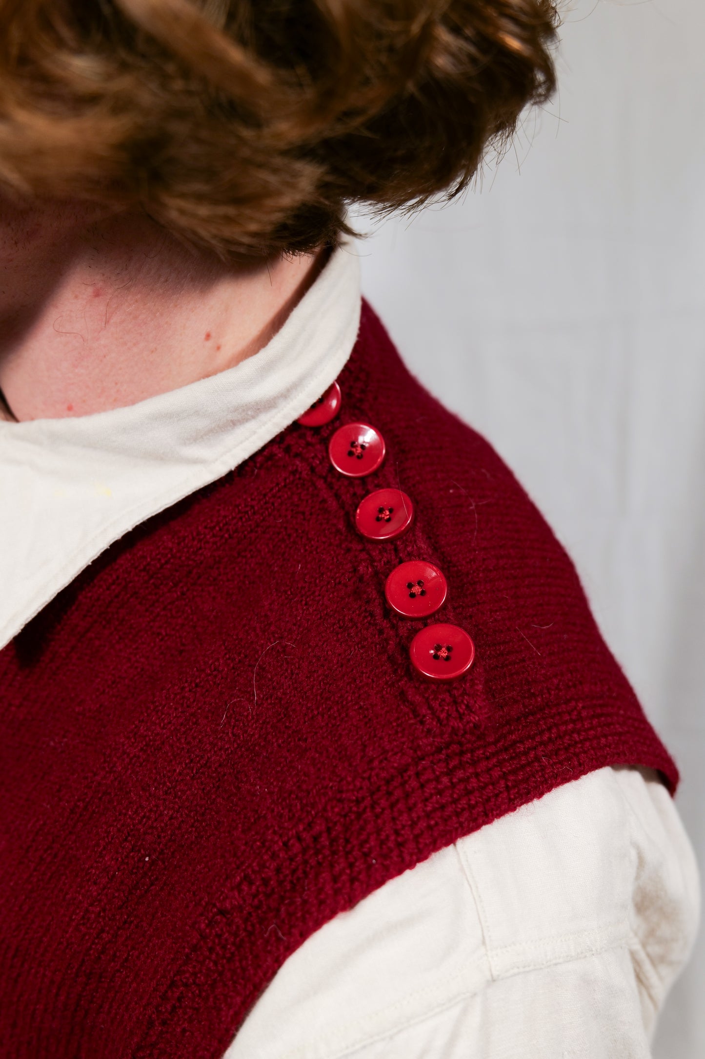 Rare German 1930s Asymmetrical Shoulder Fastener Knitted Slipover