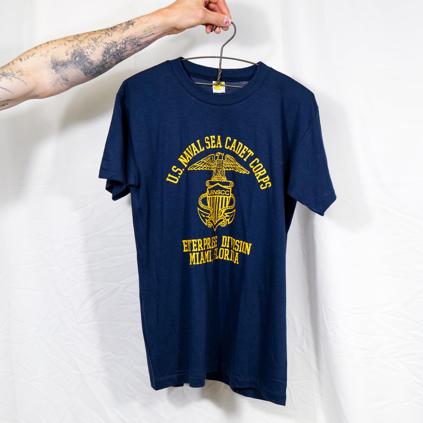 Made In USA 1970s US Naval Sea Cadet Corps T Shirt By “Velva Sheen”