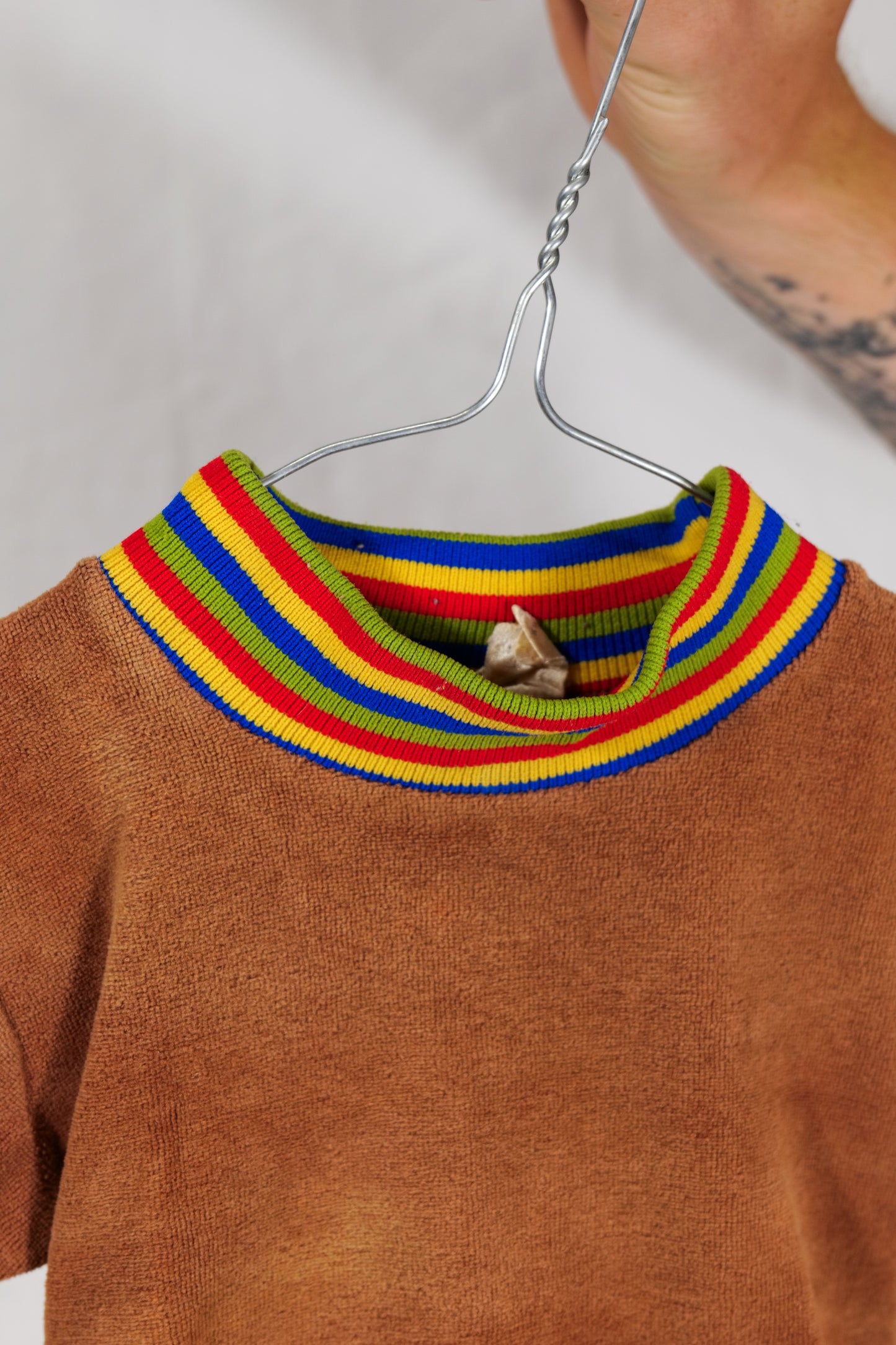 Kids 1960s Toweling Fabric Ringer Crewneck By “Debenhams”