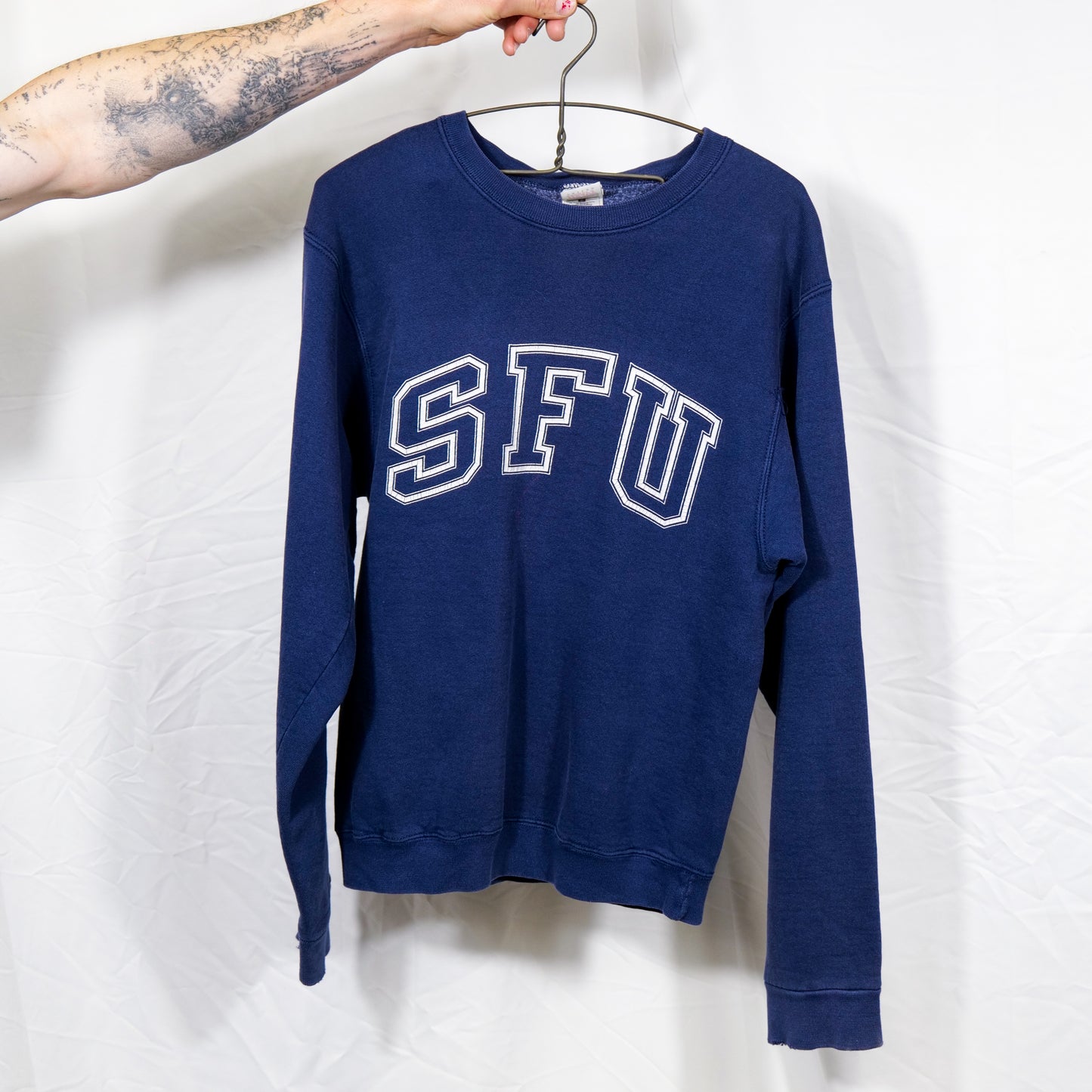 Faded SFU 1990s Fruit Of the Loom Heavy Weight University Sweater