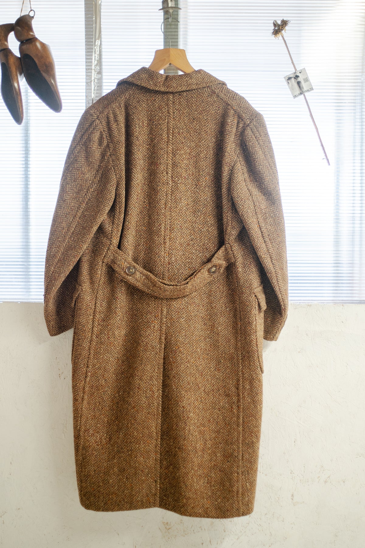 Rare CC41 Rainbow Tweed Belt Back Overcoat