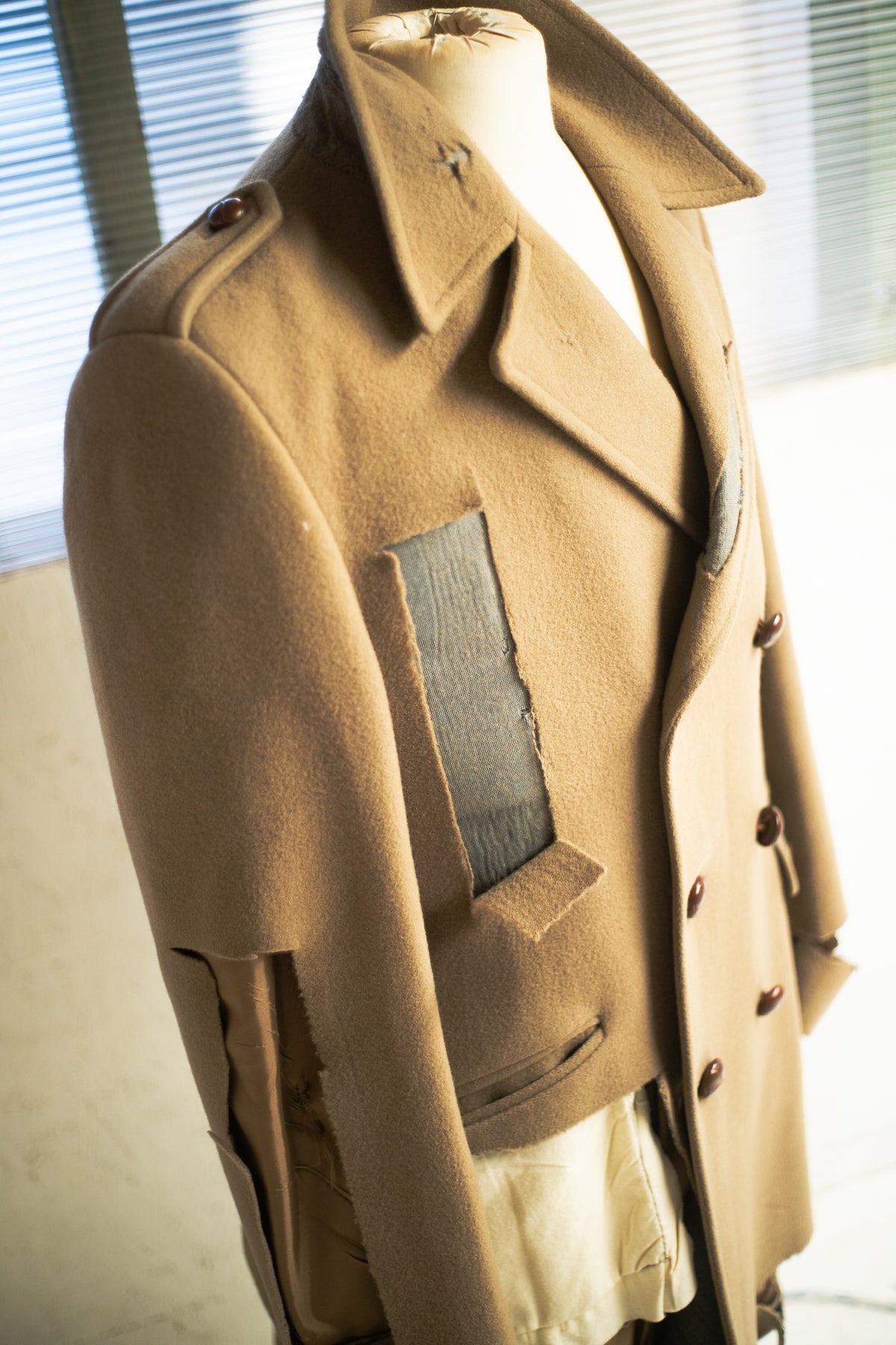 Thrashed 1970s Theatrical Overcoat Made In UK